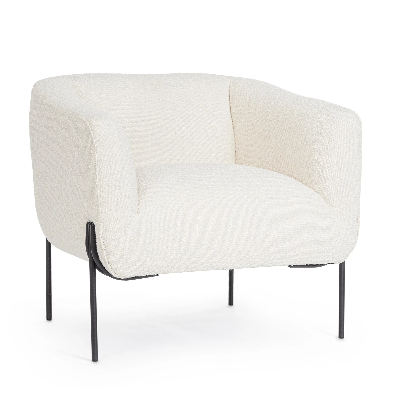 Sessel Claudine Weiß Bouclé