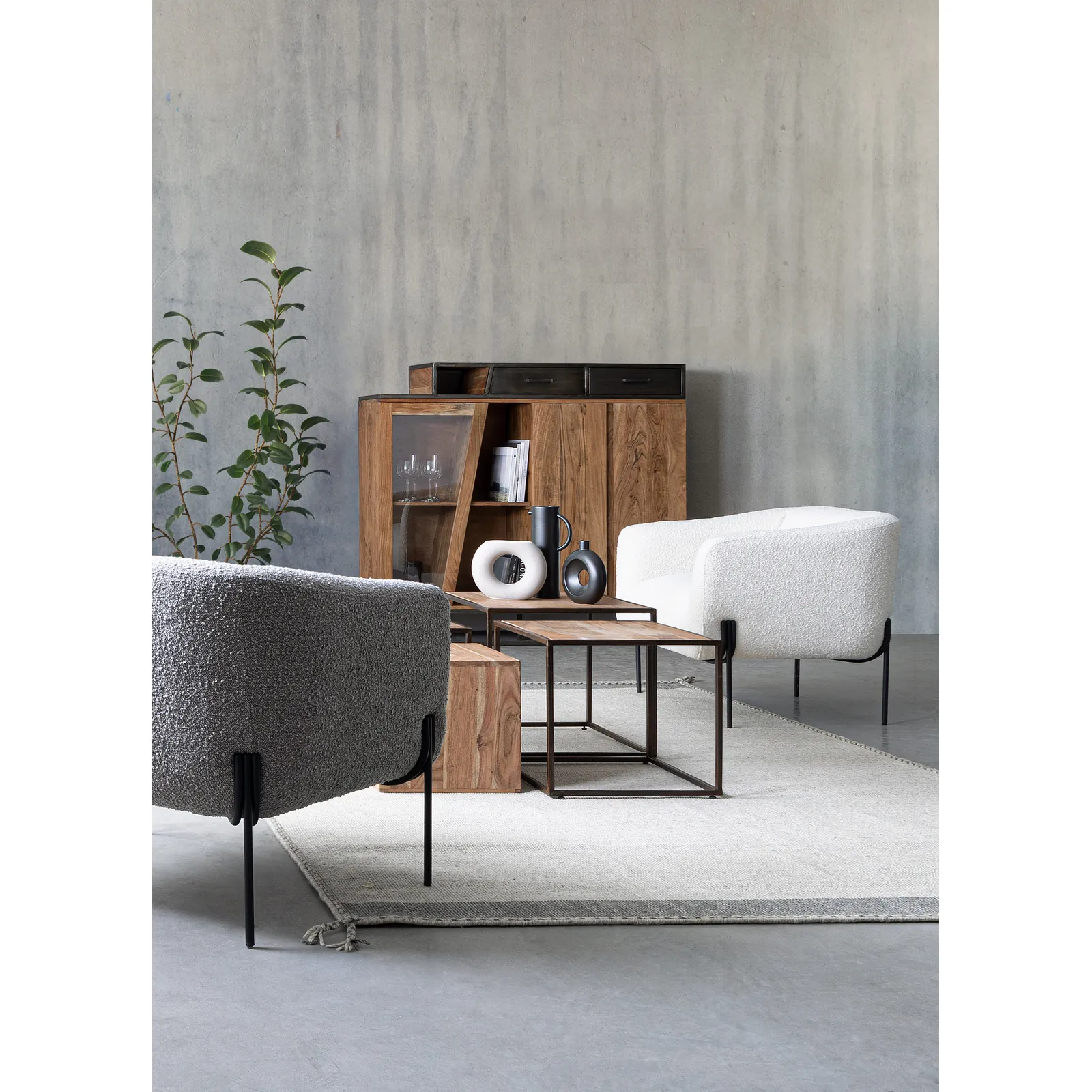 Sessel Claudine Weiß Bouclé - Image 3