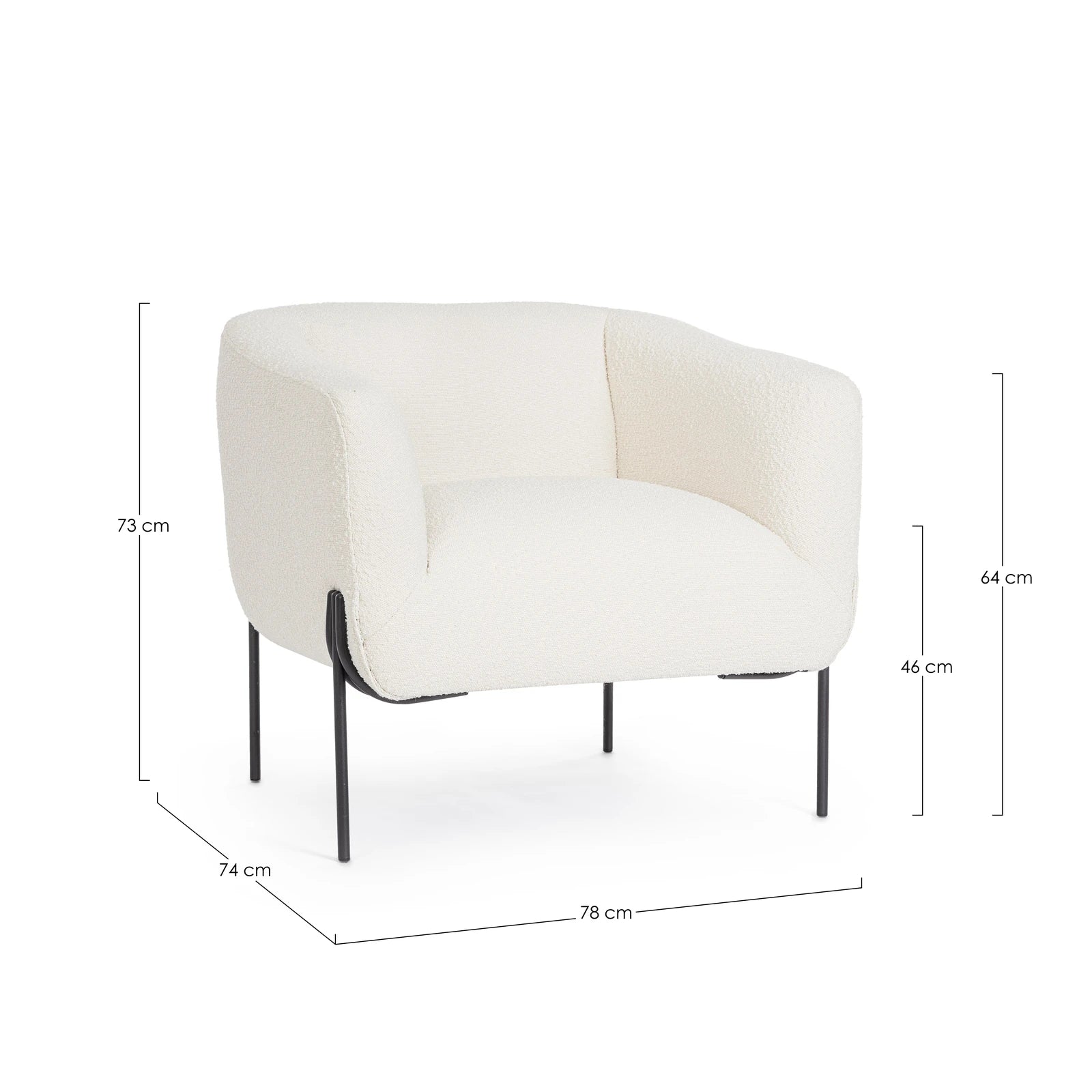 Sessel Claudine Weiß Bouclé - Image 6