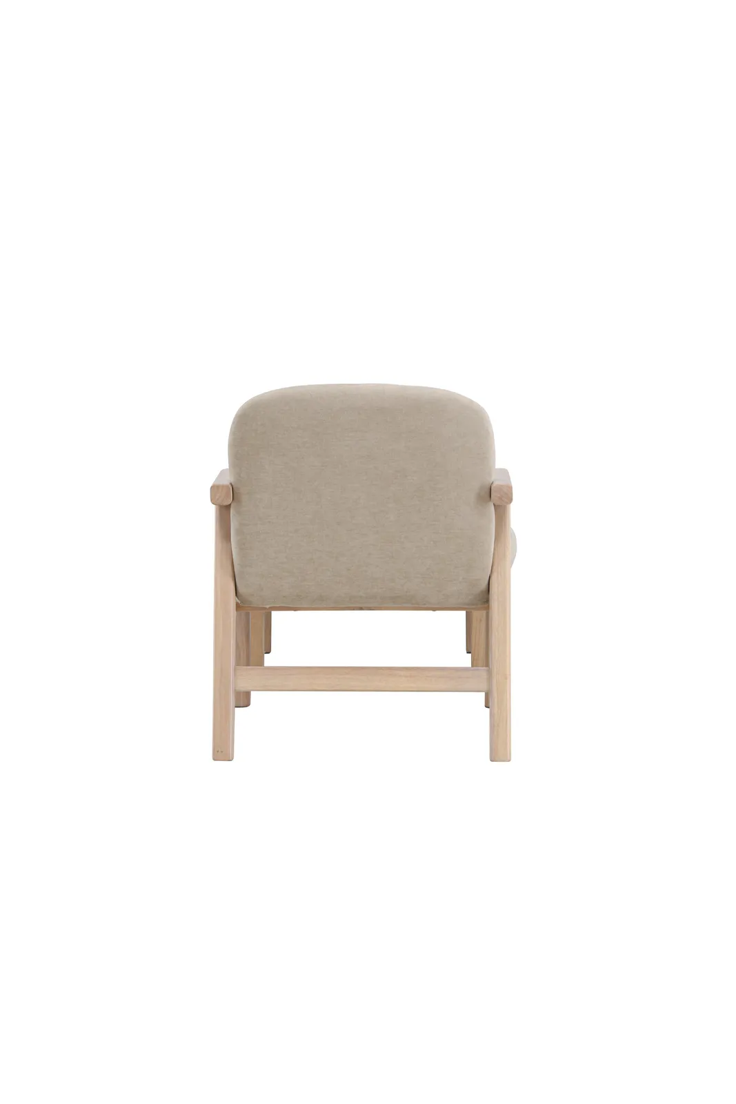 Sessel Rile aus Gummiholz mit Pouf in tünchenfarbenem Beige - Image 11