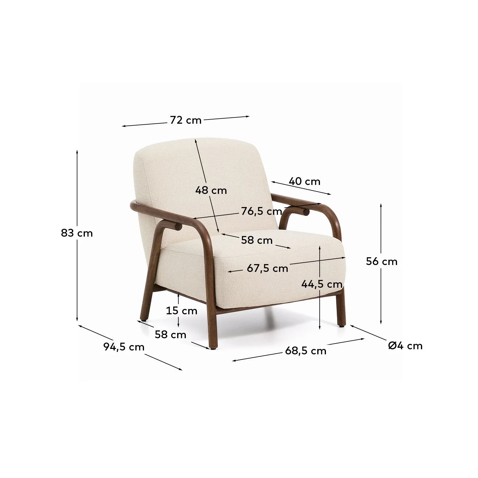 Sessel Sylo aus Chenille und massivem Eschenholz, FSC 100 % - Image 28