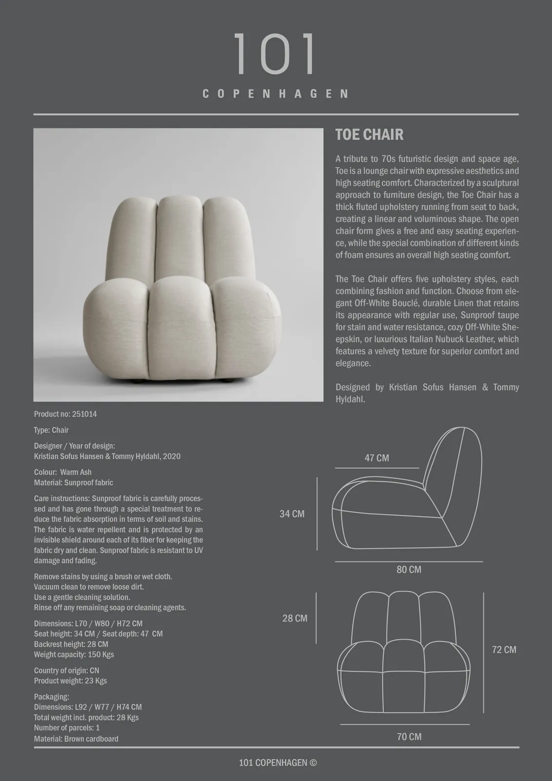 Sessel Toe aus Olefin, Sunproof in Warm Ash - Image 10