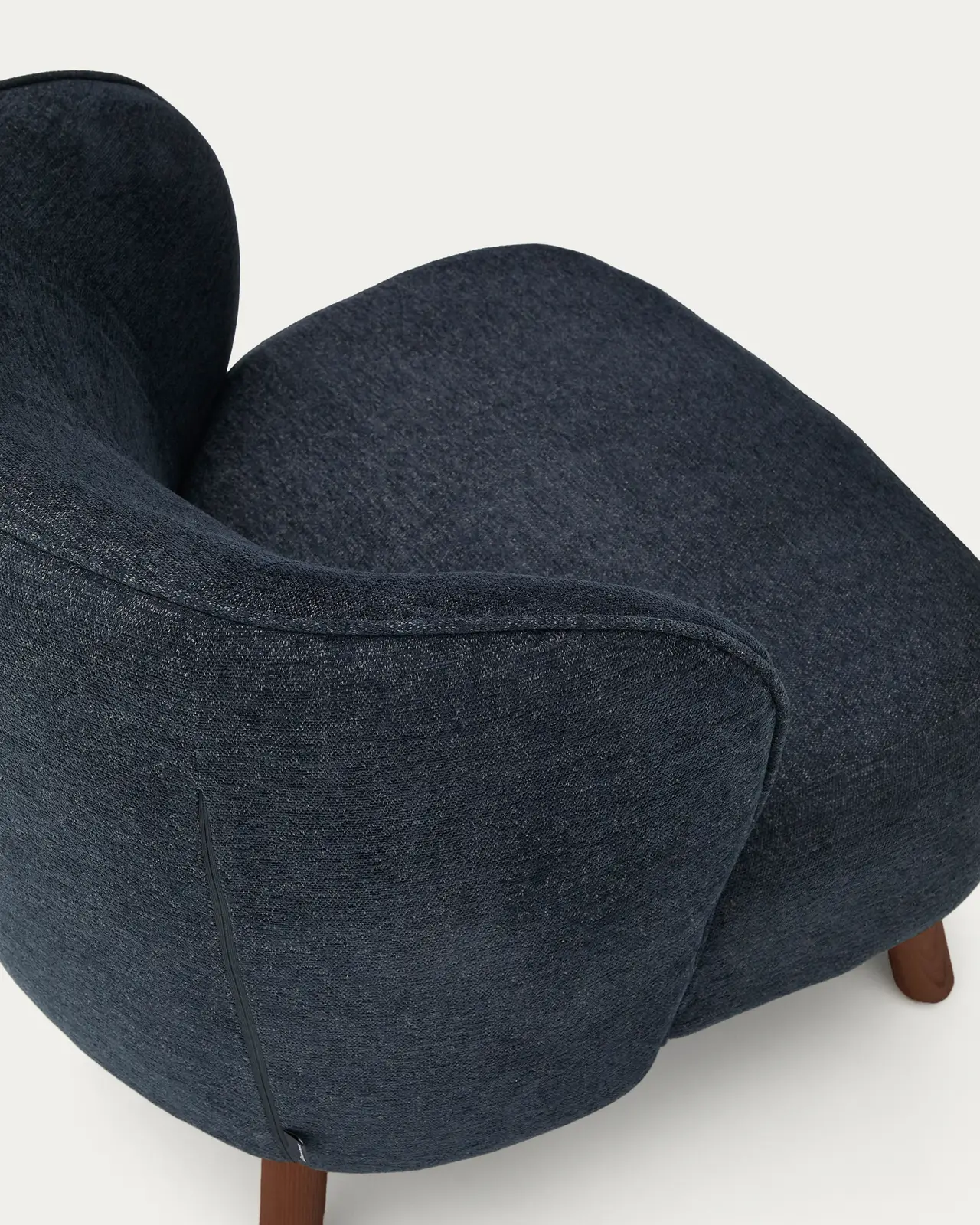 Sessel Ulit aus beiger Chenille oder Lammfellimitat mit Beinen aus massivem Eschenholz - Image 16