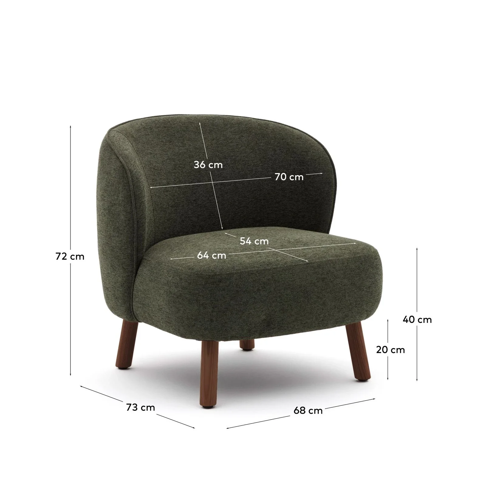 Sessel Ulit aus beiger Chenille oder Lammfellimitat mit Beinen aus massivem Eschenholz - Image 18