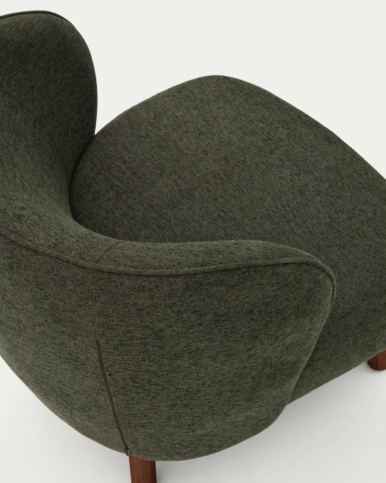 Sessel Ulit aus beiger Chenille oder Lammfellimitat mit Beinen aus massivem Eschenholz - Image 24
