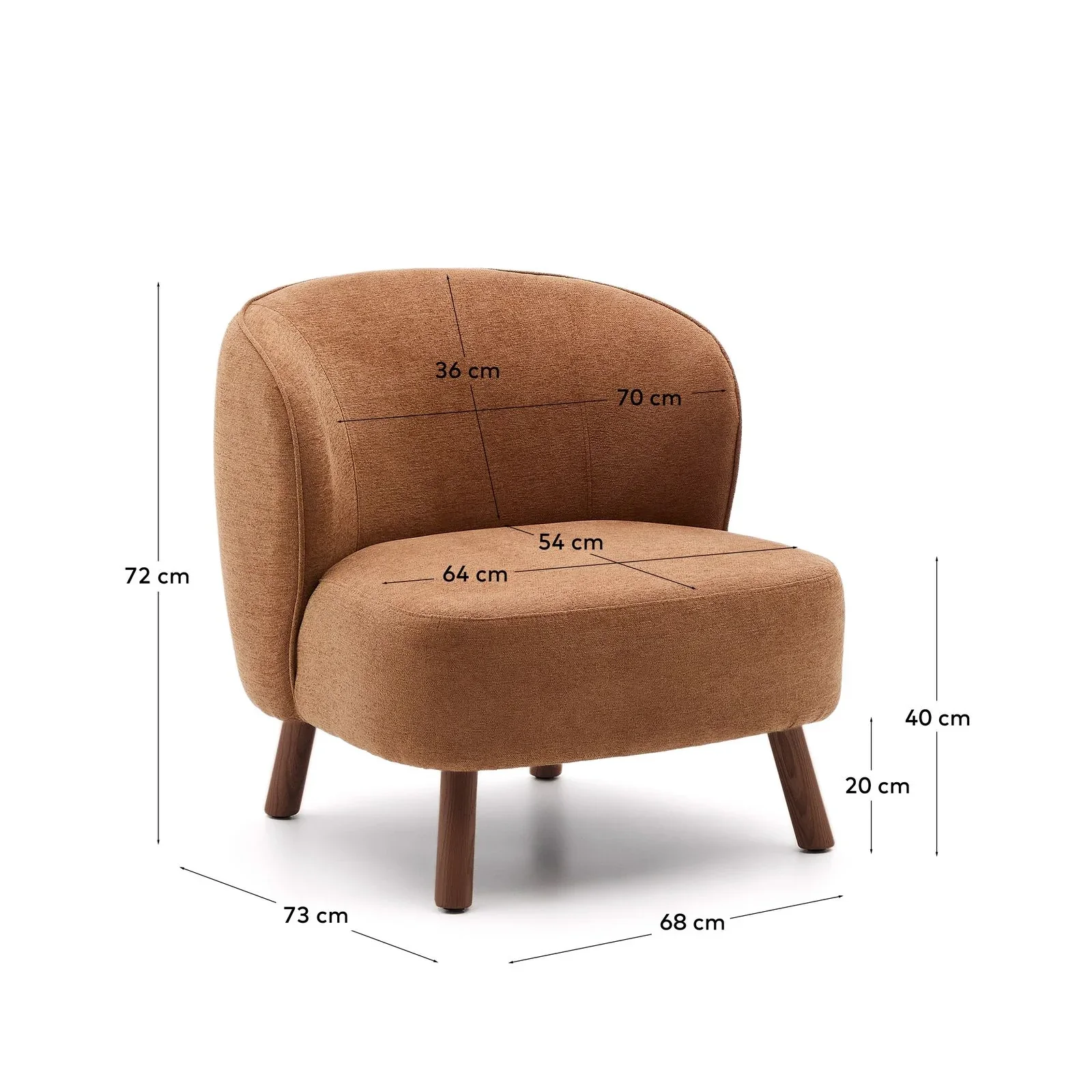 Sessel Ulit aus beiger Chenille oder Lammfellimitat mit Beinen aus massivem Eschenholz - Image 26
