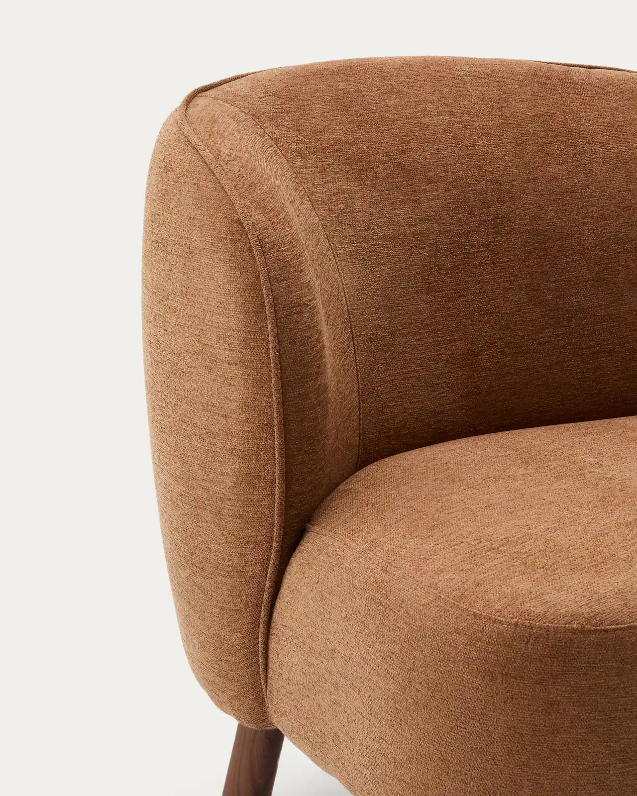 Sessel Ulit aus beiger Chenille oder Lammfellimitat mit Beinen aus massivem Eschenholz - Image 31