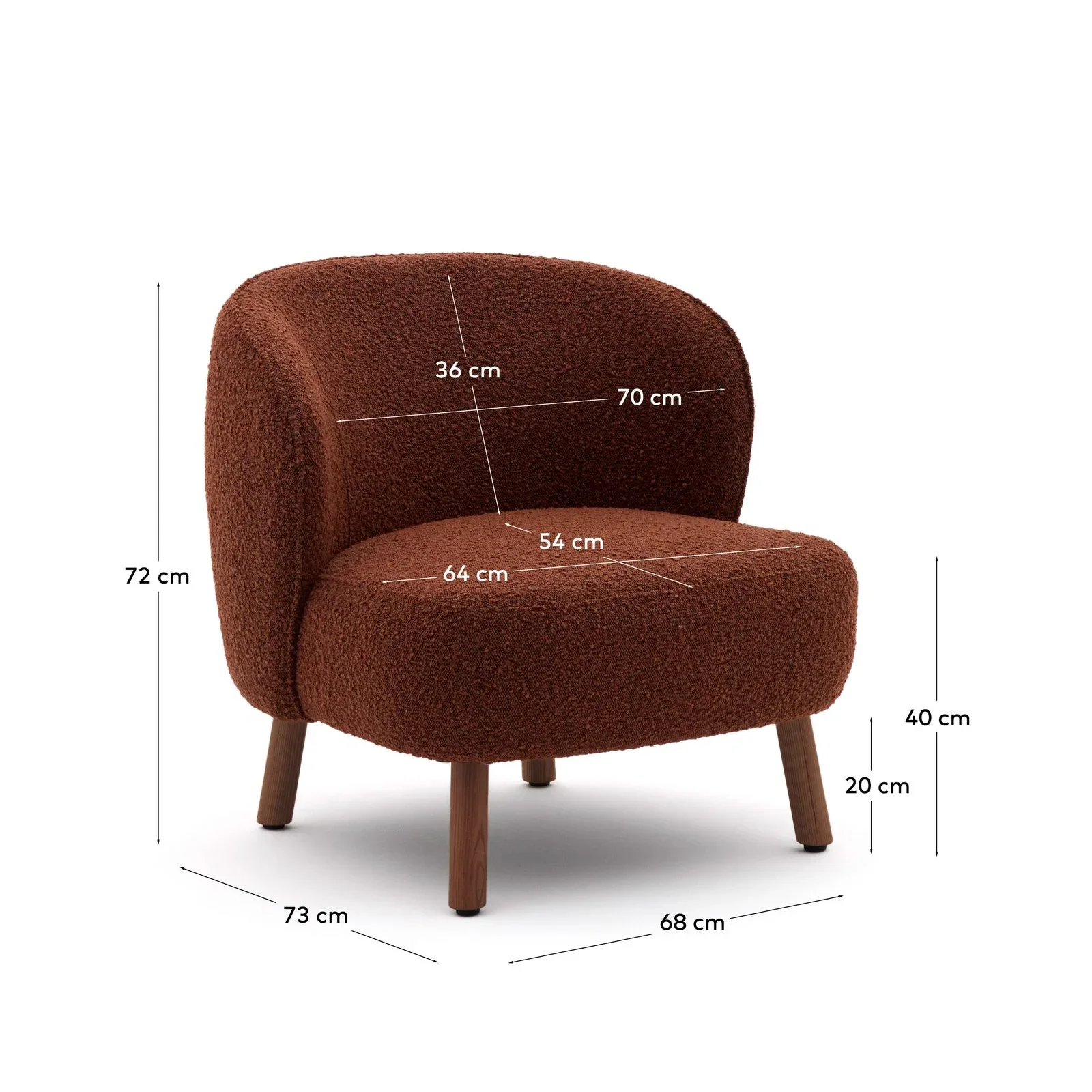 Sessel Ulit aus beiger Chenille oder Lammfellimitat mit Beinen aus massivem Eschenholz - Image 42