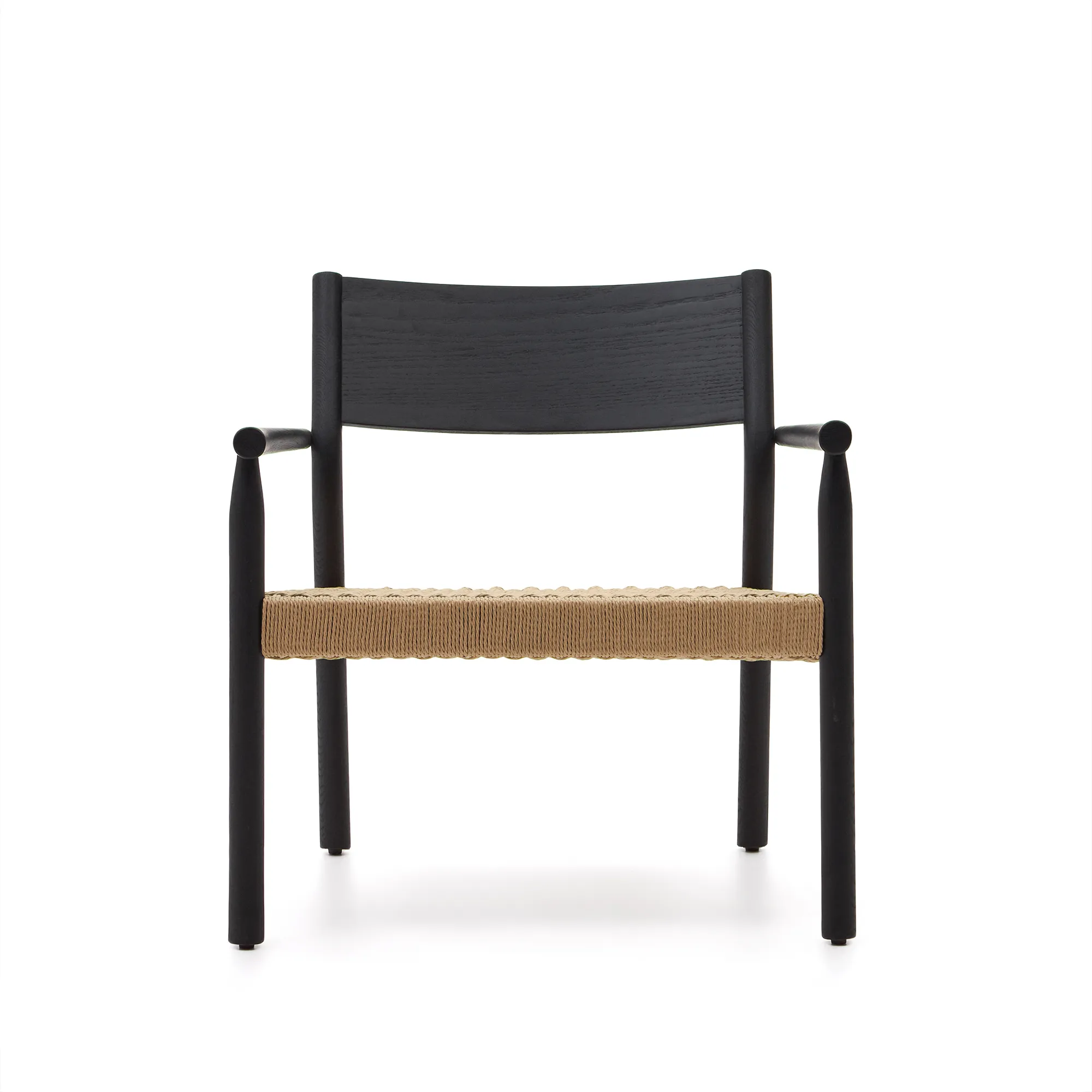 Sessel Yalia massives Eichenholz mit Nussholz-Finish und Sitz aus Papierseil FSC 100% - Image 4