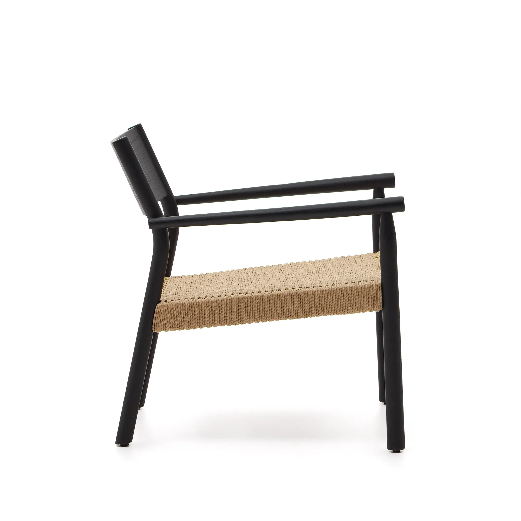 Sessel Yalia massives Eichenholz mit Nussholz-Finish und Sitz aus Papierseil FSC 100% - Image 5