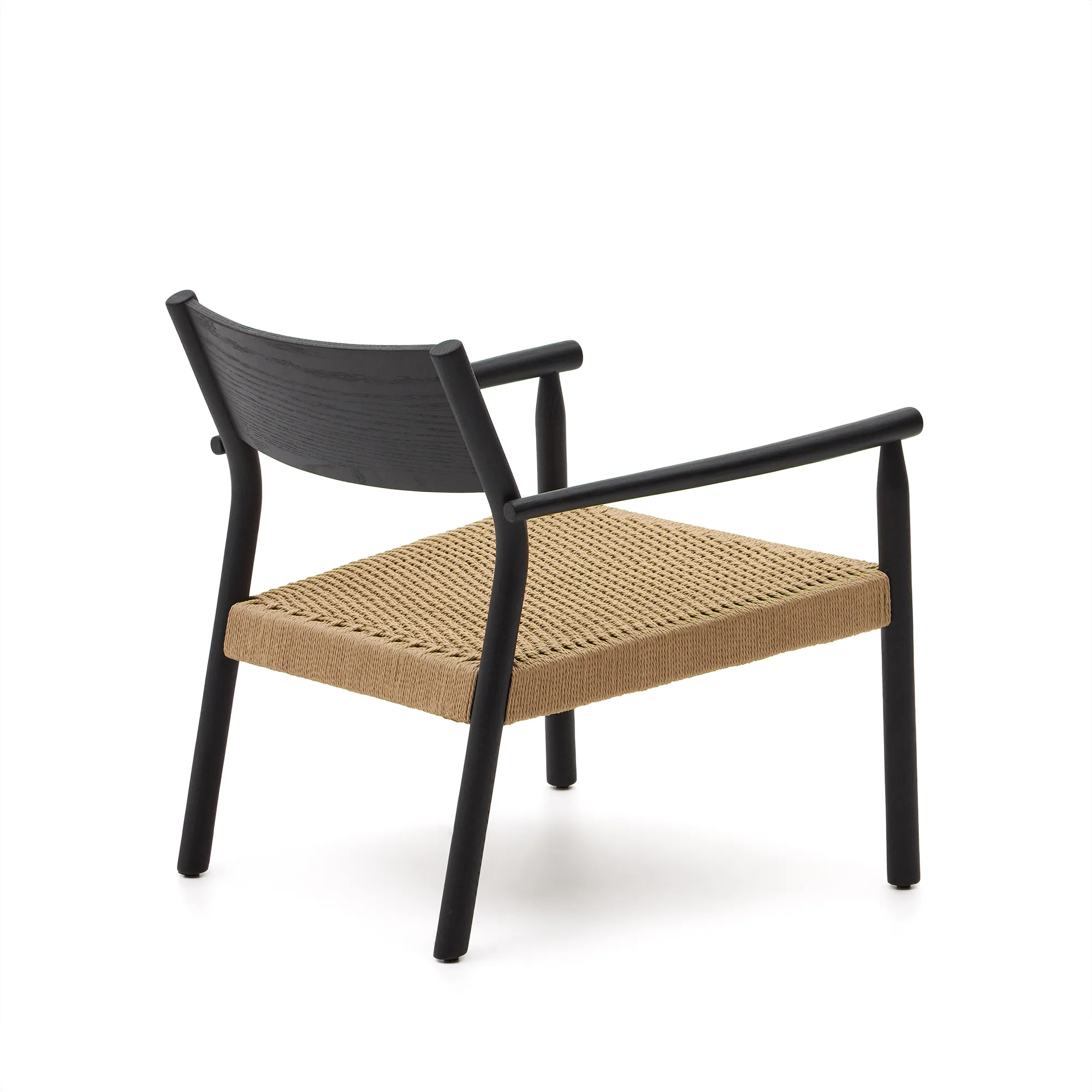 Sessel Yalia massives Eichenholz mit Nussholz-Finish und Sitz aus Papierseil FSC 100% - Image 6