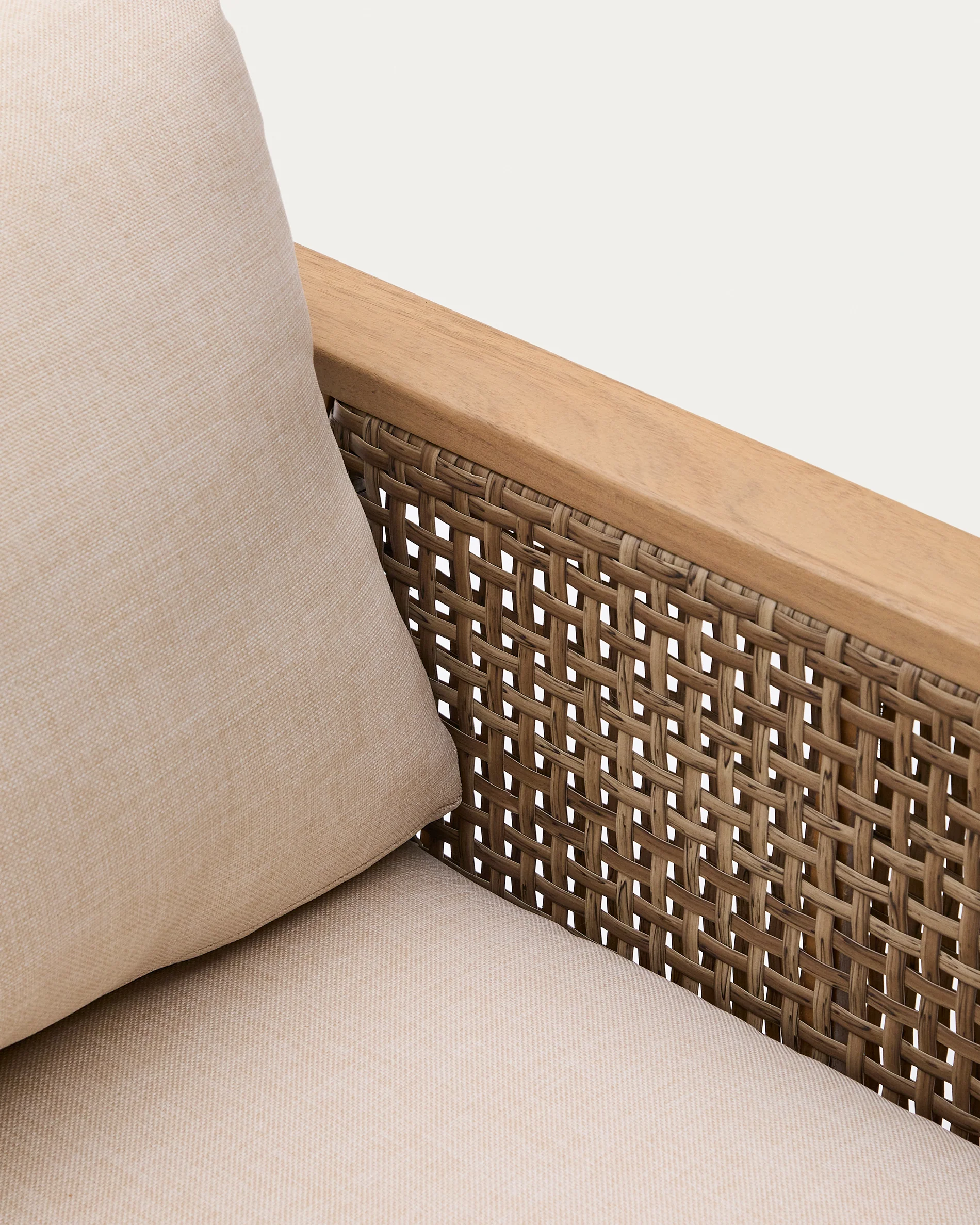Set Alabe bestehend aus 2-Sitzer-Sofa, 2 Sesseln und Couchtisch aus Akazienholz 100% FSC - Image 9