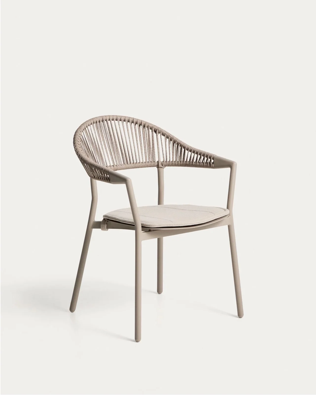 Set mit Ausziehtisch Livorno aus Aluminium in Taupe und 6 Stühlen Alimia aus Aluminium in Taupe und Synthetikseil in Braun, 233 (350) x 100 cm - Image 2