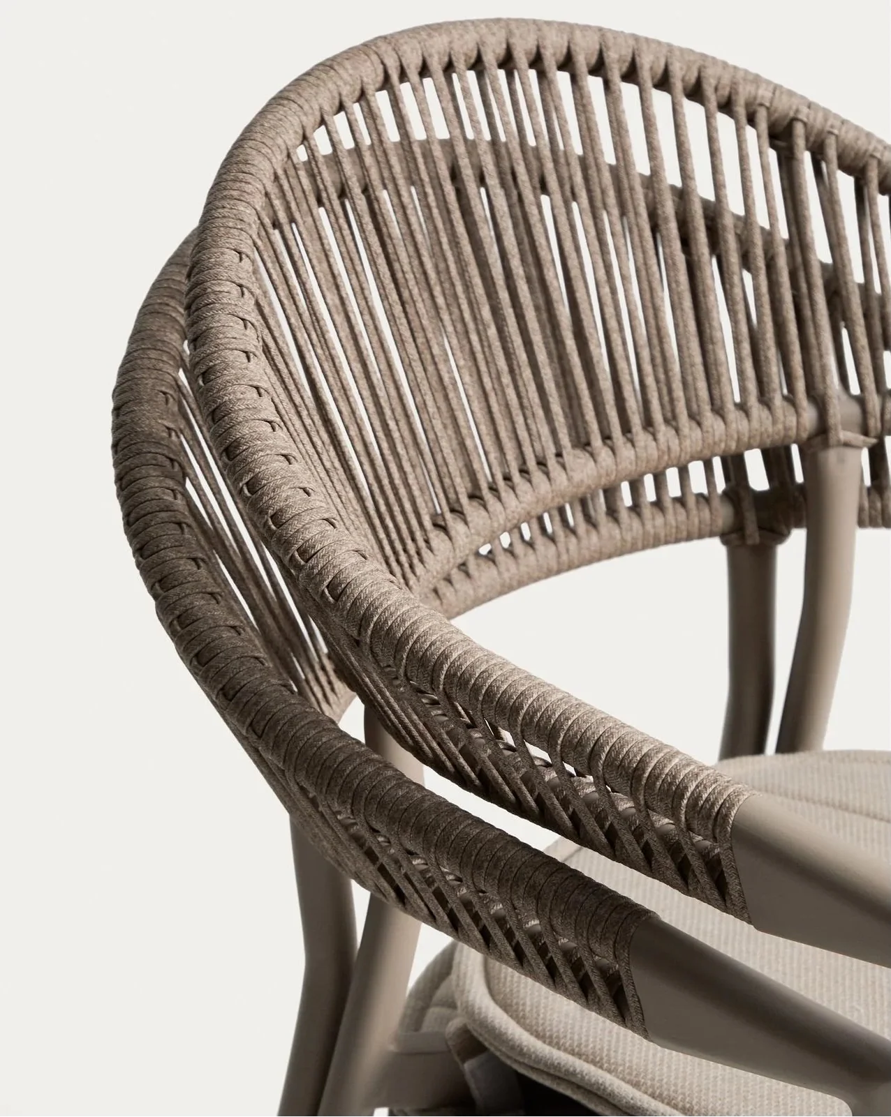 Set mit Ausziehtisch Livorno aus Aluminium in Taupe und 6 Stühlen Alimia aus Aluminium in Taupe und Synthetikseil in Braun, 233 (350) x 100 cm - Image 3