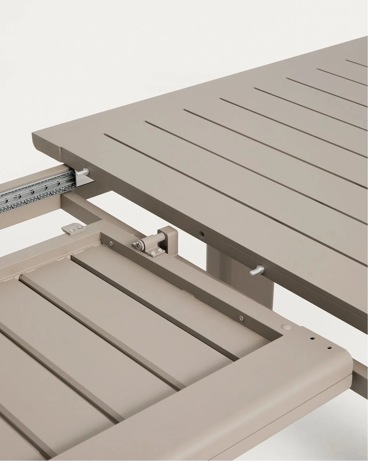 Set mit Ausziehtisch Livorno aus Aluminium in Taupe und 6 Stühlen Alimia aus Aluminium in Taupe und Synthetikseil in Braun, 233 (350) x 100 cm - Image 5
