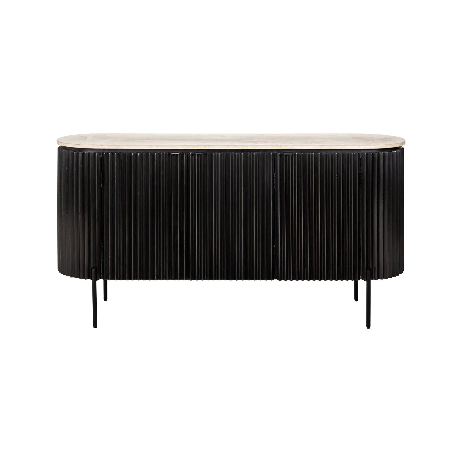 Sideboard Hampton in dark brown, 160x40x82 cm