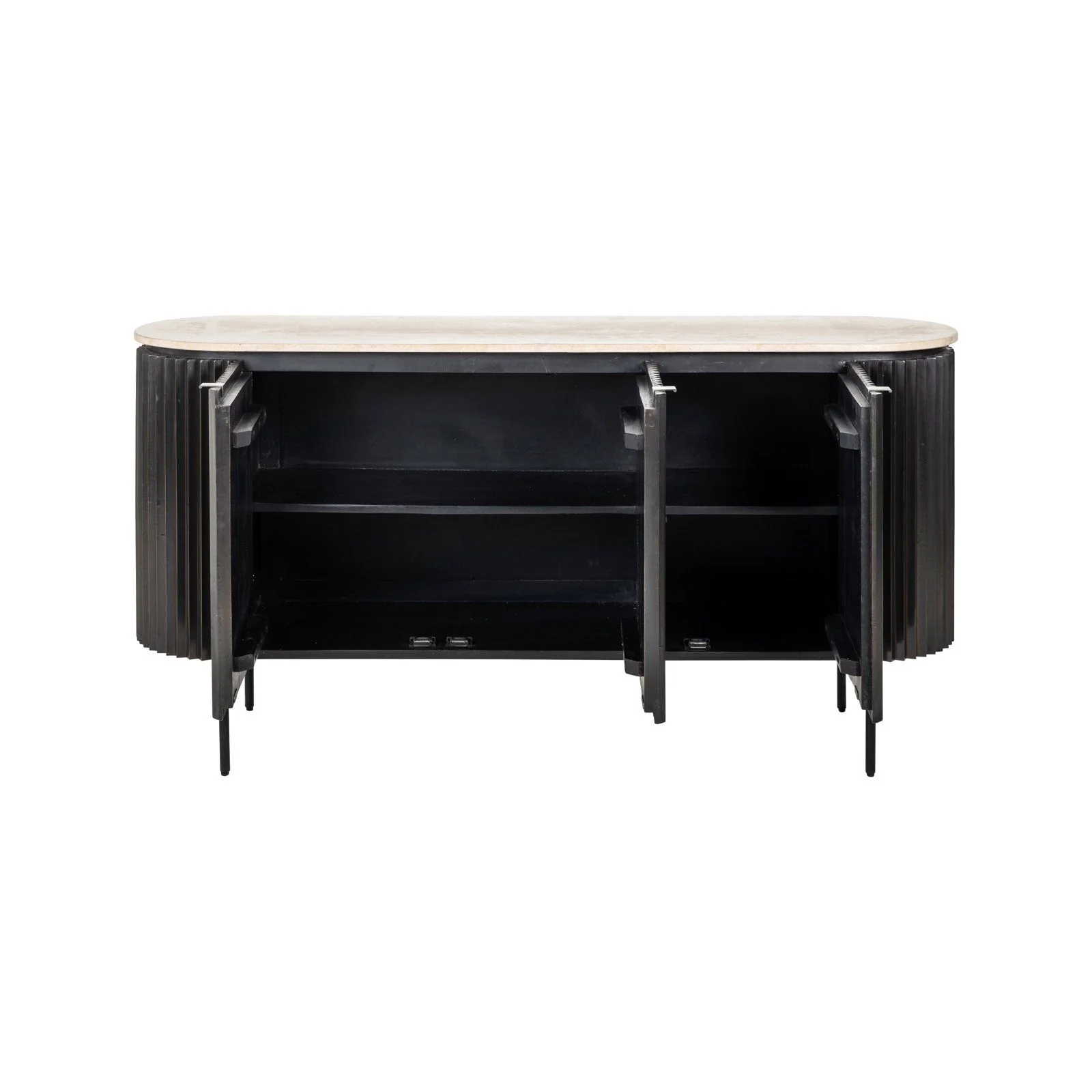Sideboard Hampton in dark brown, 160x40x82 cm - Image 4