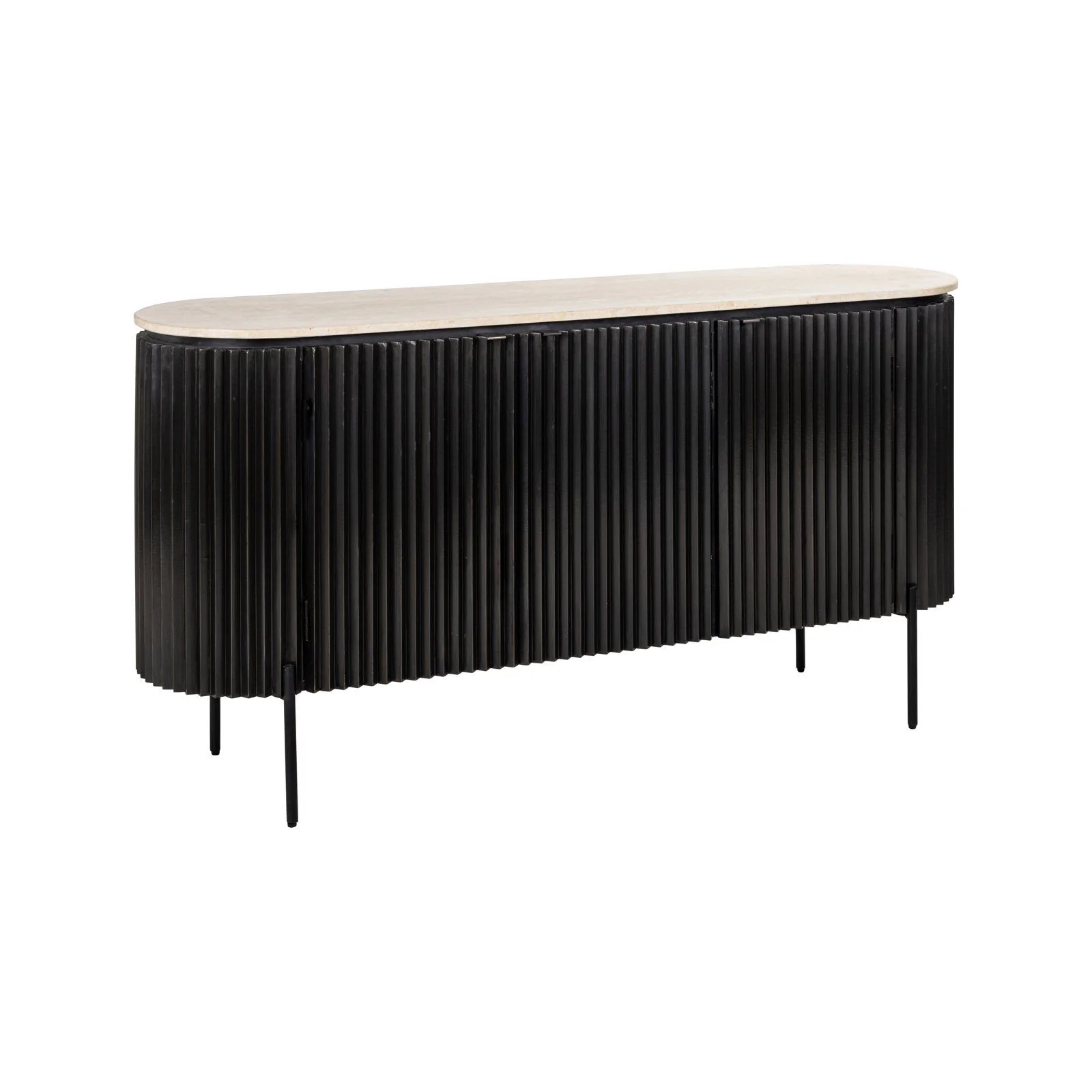 Sideboard Hampton in dark brown, 160x40x82 cm - Image 6