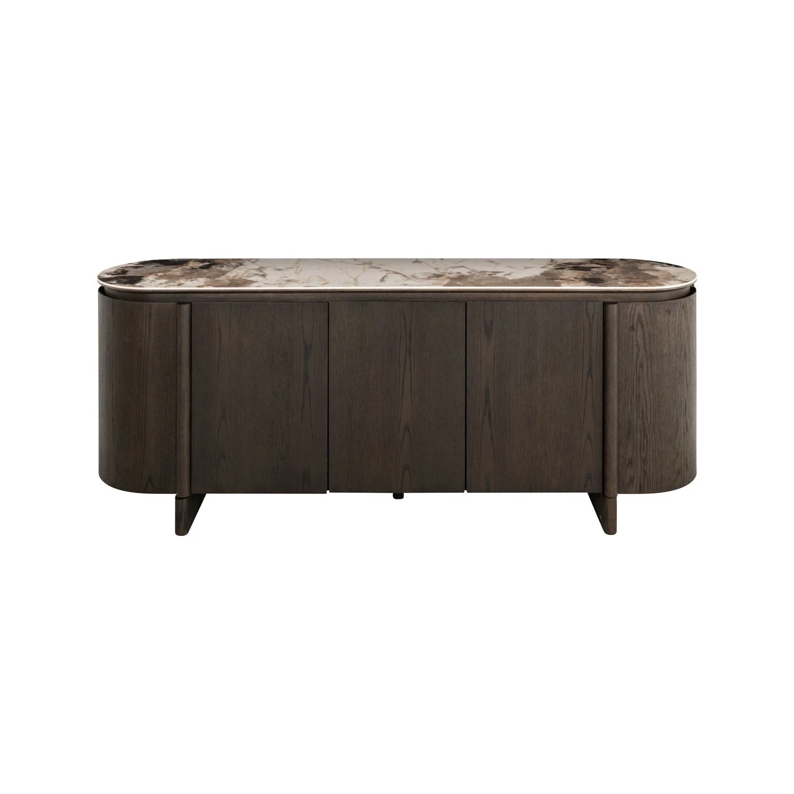Sideboard Langford in braun mit Keramikplatte, 200x45 cm