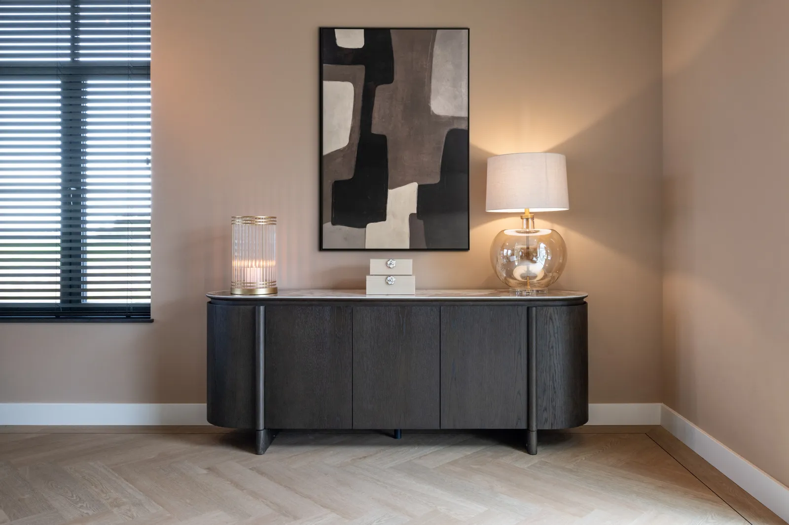 Sideboard Langford in braun mit Keramikplatte, 200x45 cm - Image 2