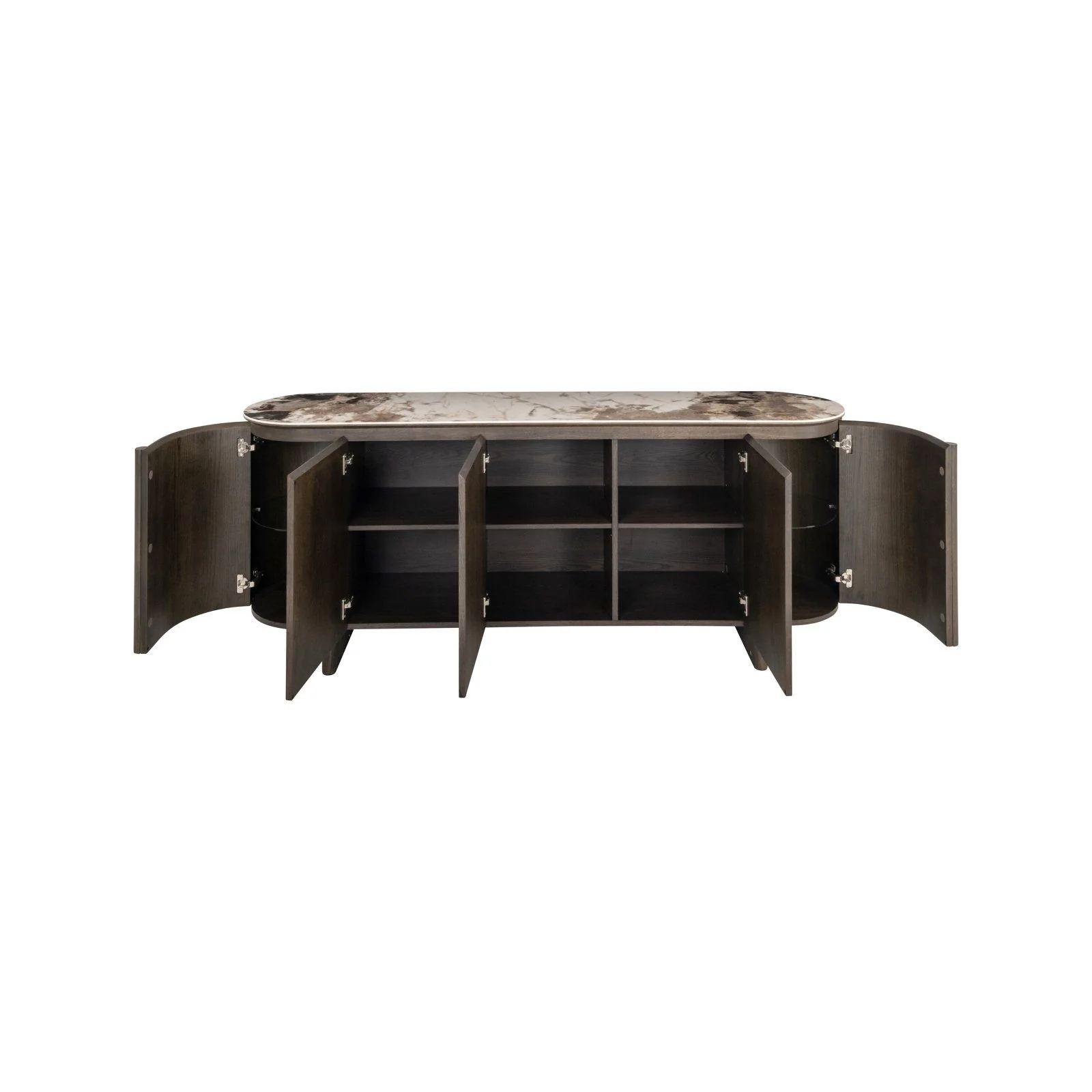 Sideboard Langford in braun mit Keramikplatte, 200x45 cm - Image 6