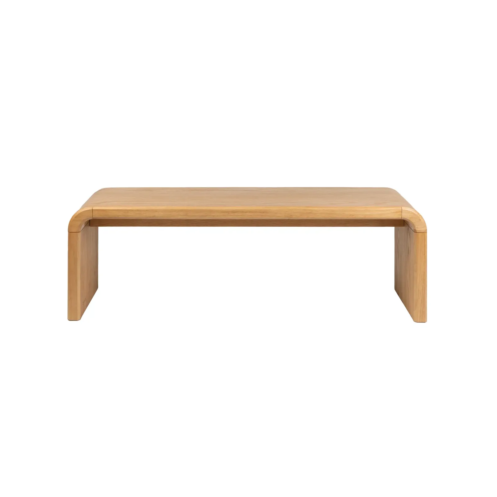 Sitzbank Brave aus Eichenfurnier und Gummibaumholz in Braun, 140×38×45 cm