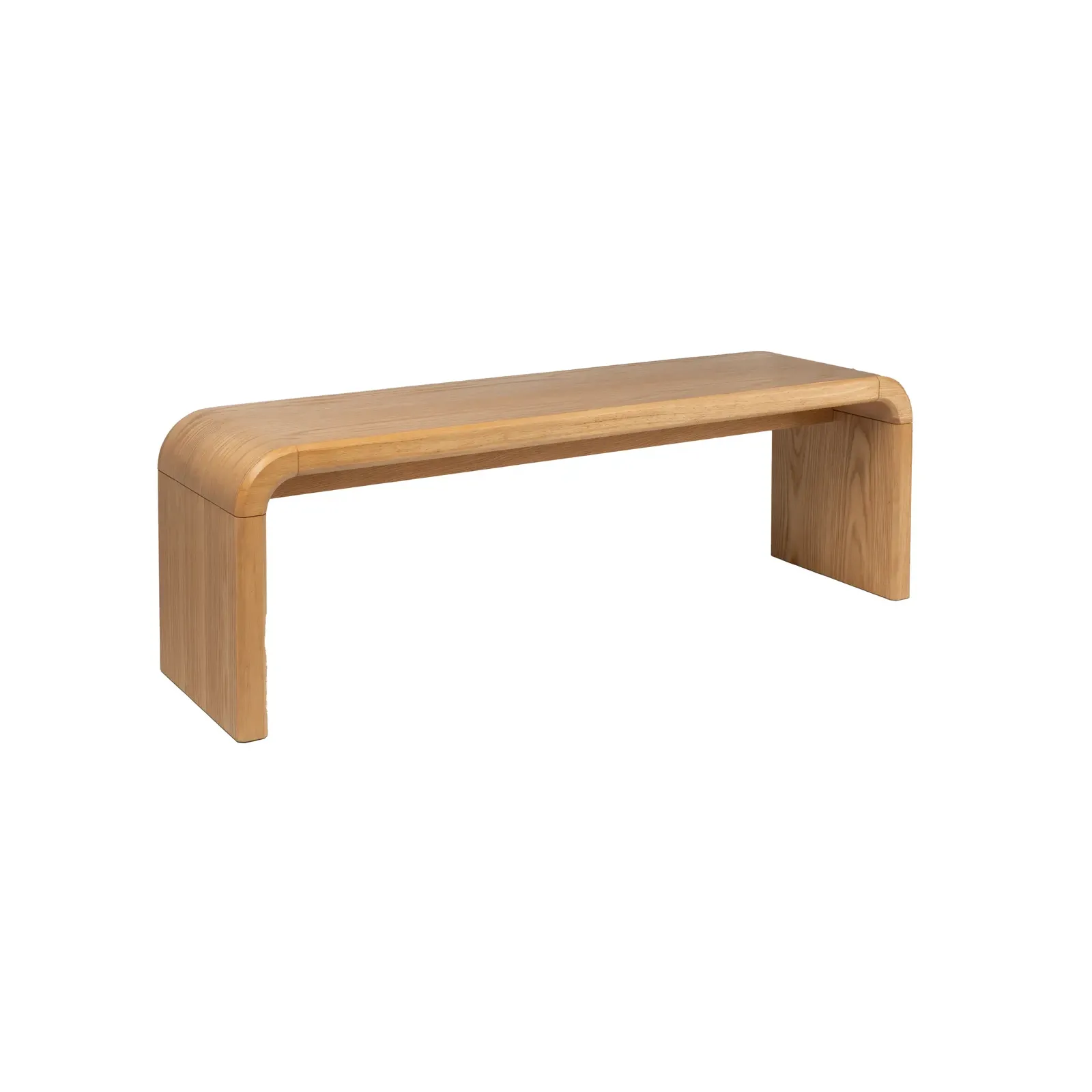 Sitzbank Brave aus Eichenfurnier und Gummibaumholz in Braun, 140×38×45 cm - Image 3