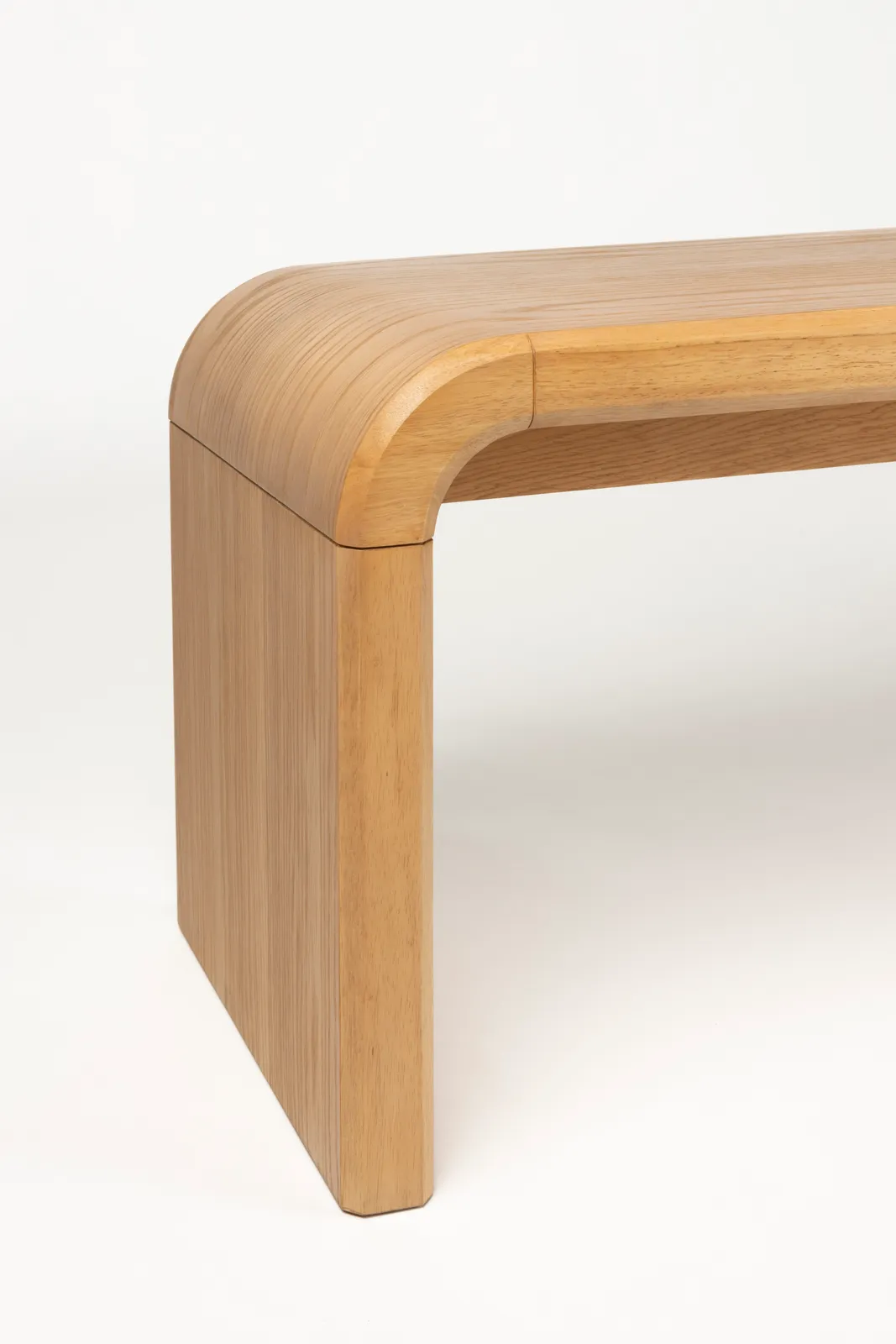 Sitzbank Brave aus Eichenfurnier und Gummibaumholz in Braun, 140×38×45 cm - Image 7