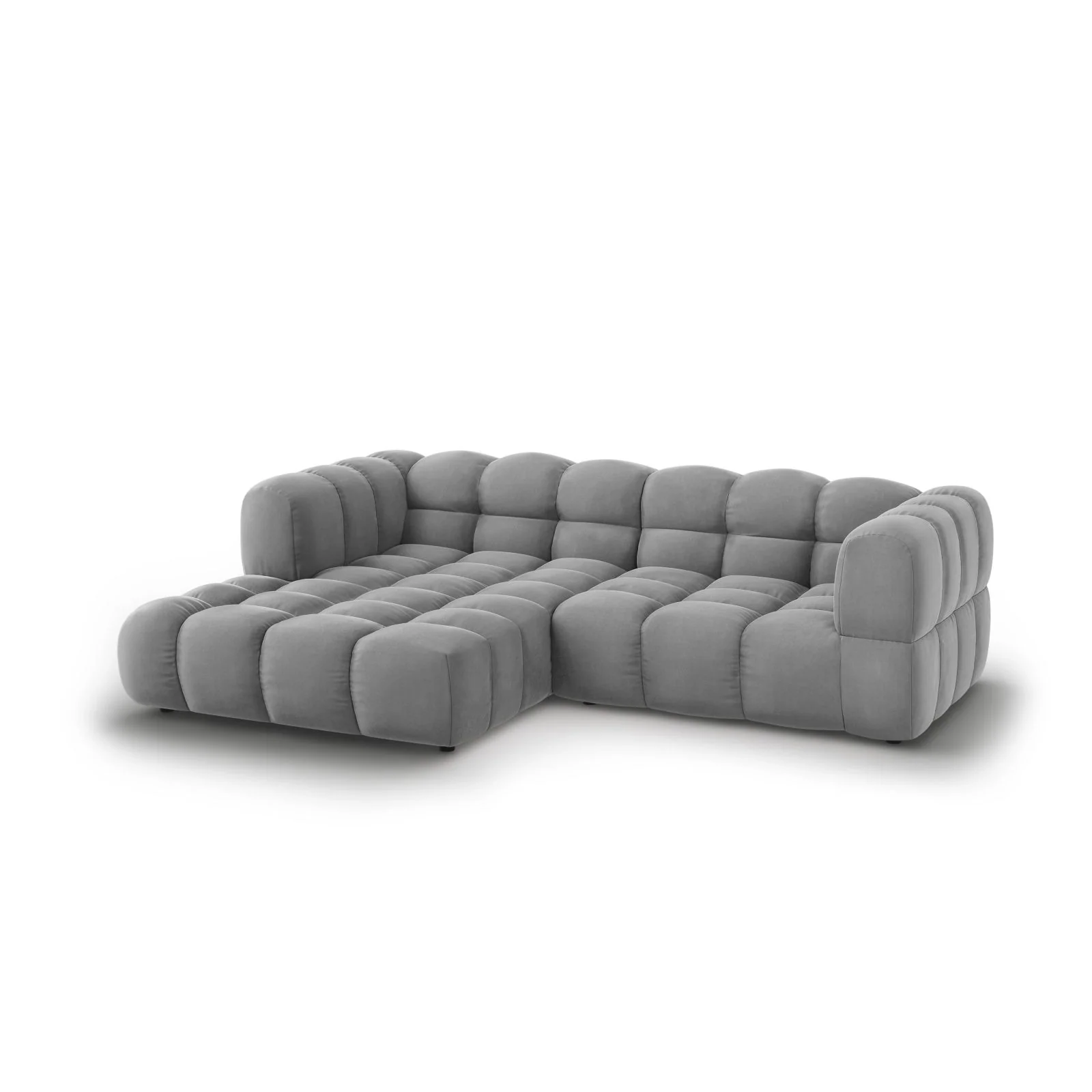 Sky 3-Sitzer Ecksofa, Linke Seite, aus Samt, 244x162x70 cm - Image 3