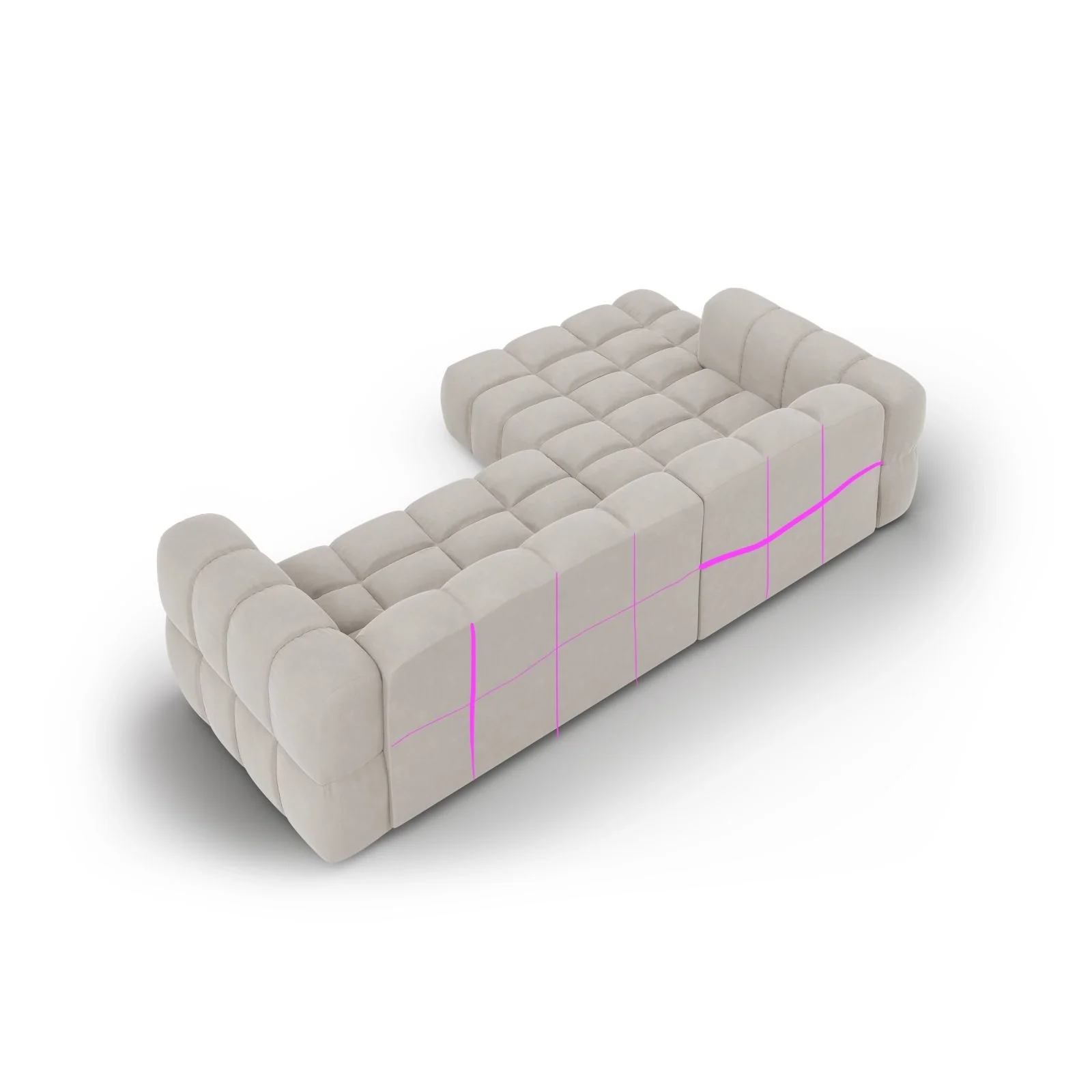 Sky 4-Sitzer Ecksofa, Linke Seite, aus Samt, 272x162x70 cm - Image 9