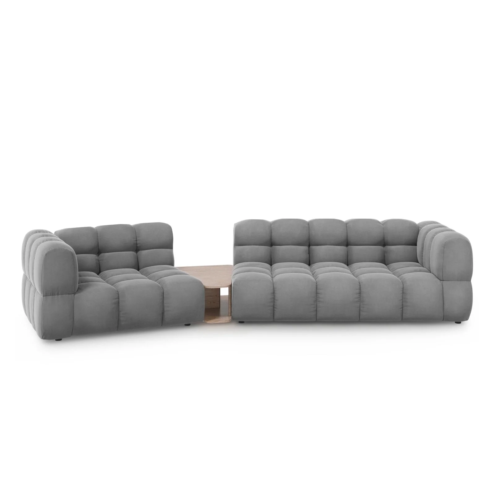 Sky Modulares 3-Sitzer Sofa, Linke Seite, aus Samt, 353x148 cm