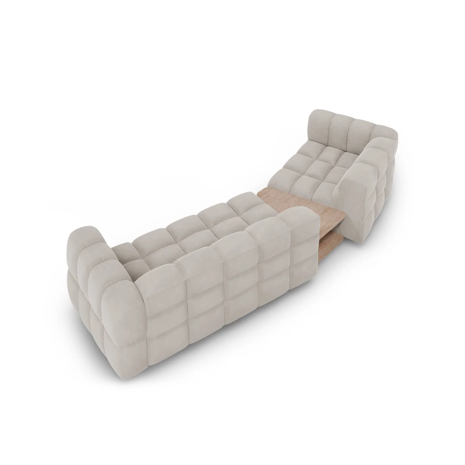 Sky Modulares 3-Sitzer Sofa, Linke Seite, aus Samt, 353x148 cm - Image 11