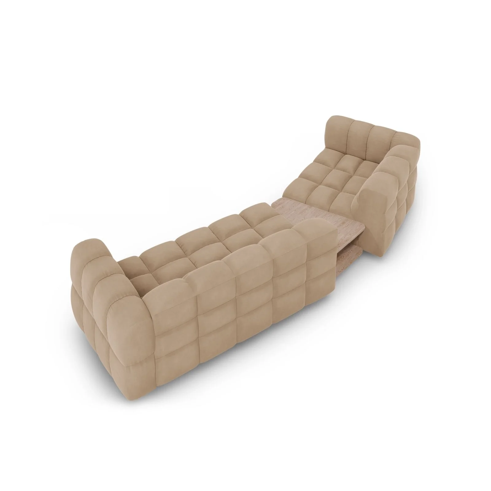 Sky Modulares 3-Sitzer Sofa, Linke Seite, aus Samt, 353x148 cm - Image 17