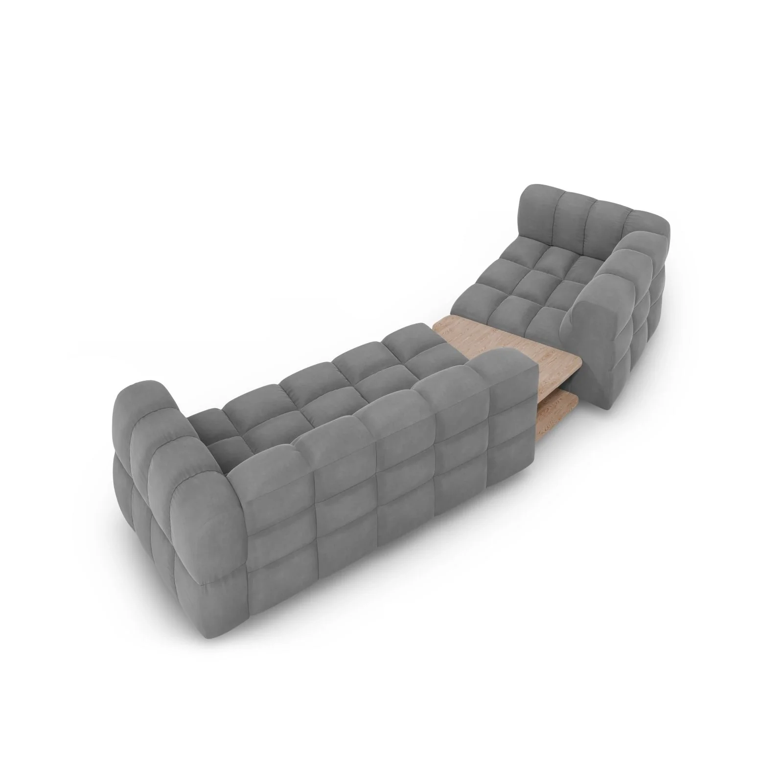 Sky Modulares 3-Sitzer Sofa, Linke Seite, aus Samt, 353x148 cm - Image 5