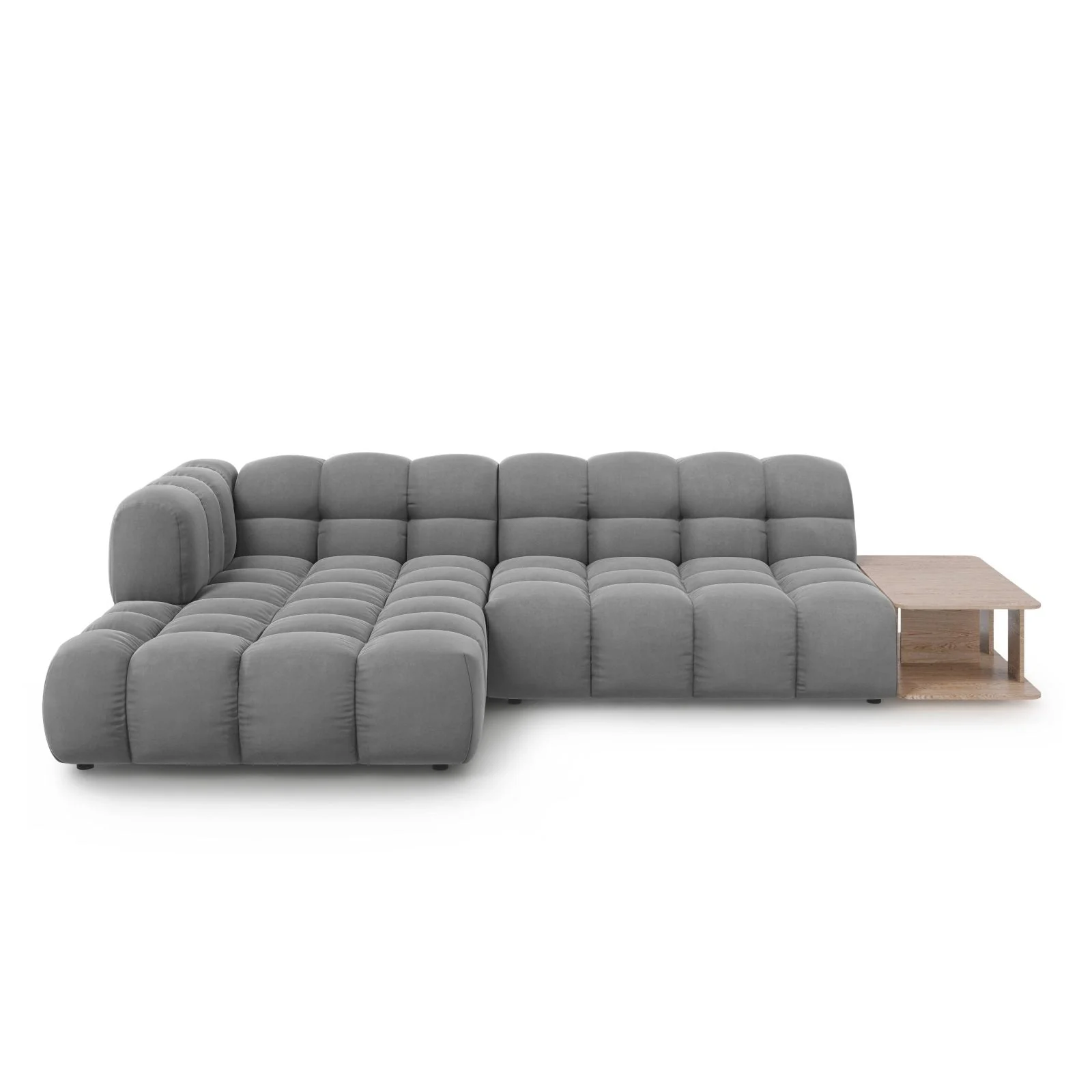 Sky Modulares 4-Sitzer Ecksofa, Linke Seite, aus Samt, 297x162 cm