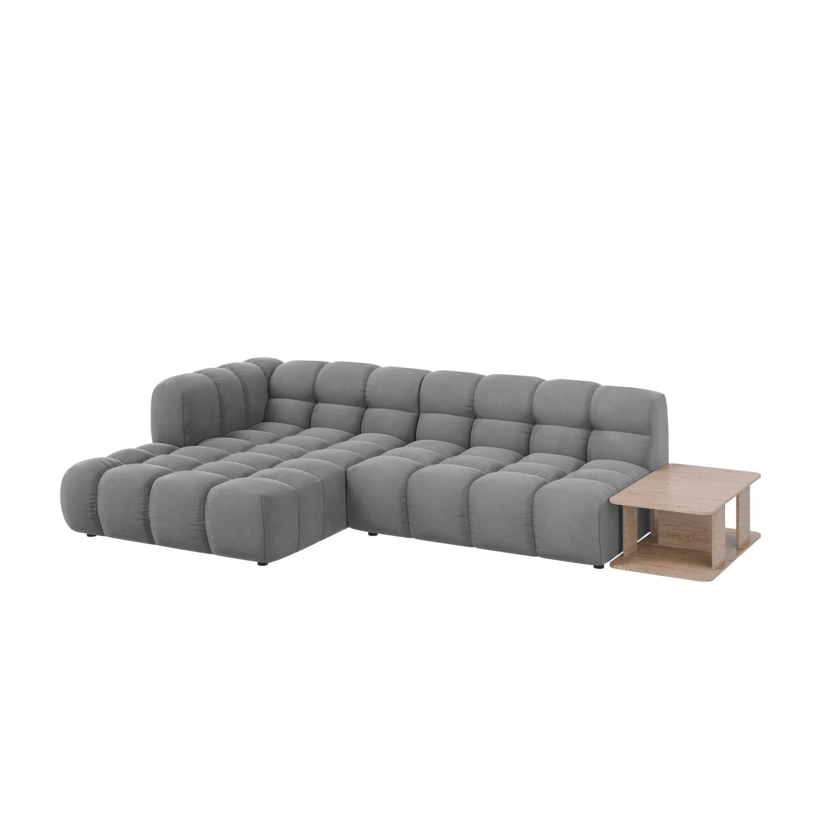 Sky Modulares 4-Sitzer Ecksofa, Linke Seite, aus Samt, 297x162 cm - Image 3