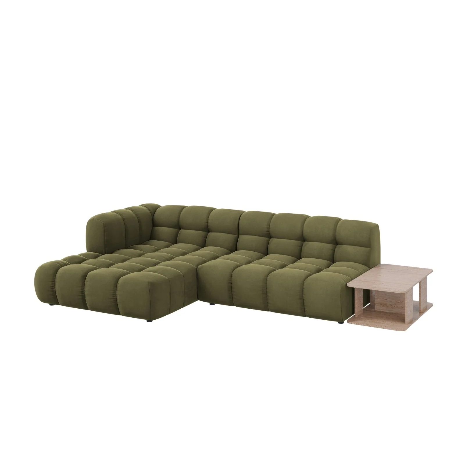 Sky Modulares 4-Sitzer Ecksofa, Linke Seite, aus Samt, 297x162 cm - Image 33