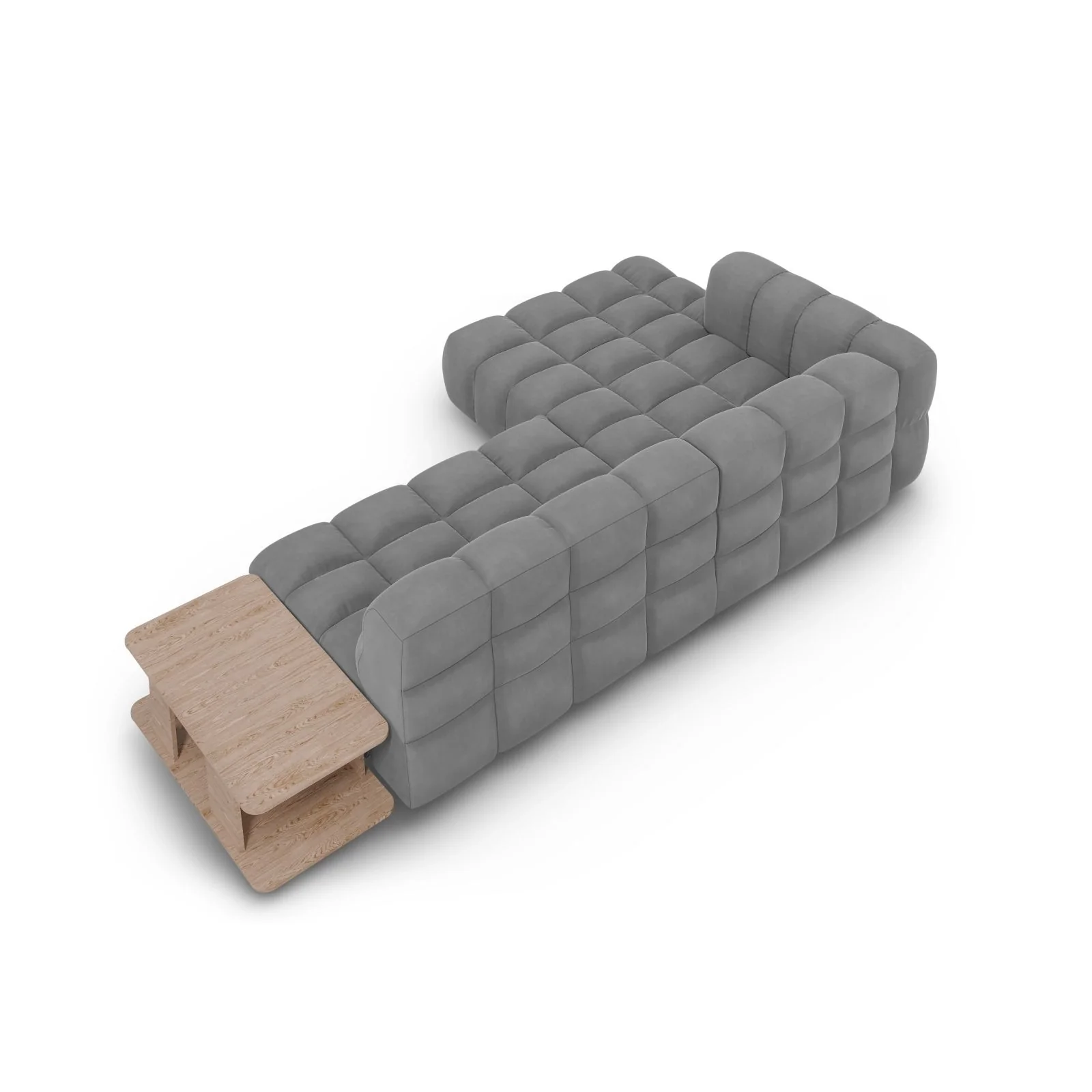 Sky Modulares 4-Sitzer Ecksofa, Linke Seite, aus Samt, 297x162 cm - Image 5