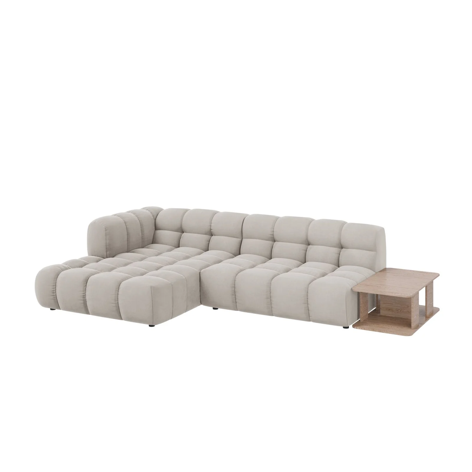 Sky Modulares 4-Sitzer Ecksofa, Linke Seite, aus Samt, 297x162 cm - Image 9