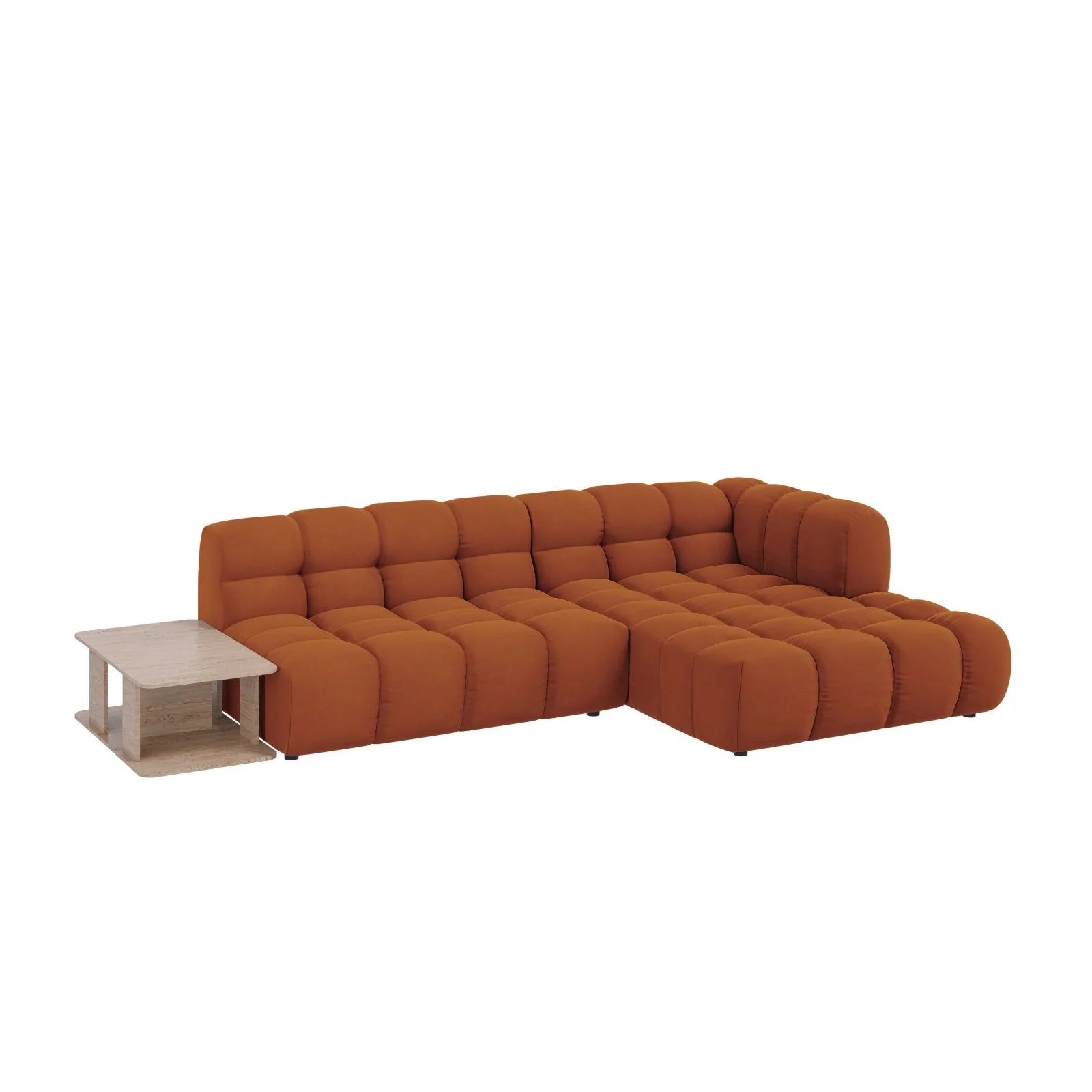 Sky Modulares 4-Sitzer Ecksofa, Rechte Seite, aus Samt, 297x162 cm - Image 27