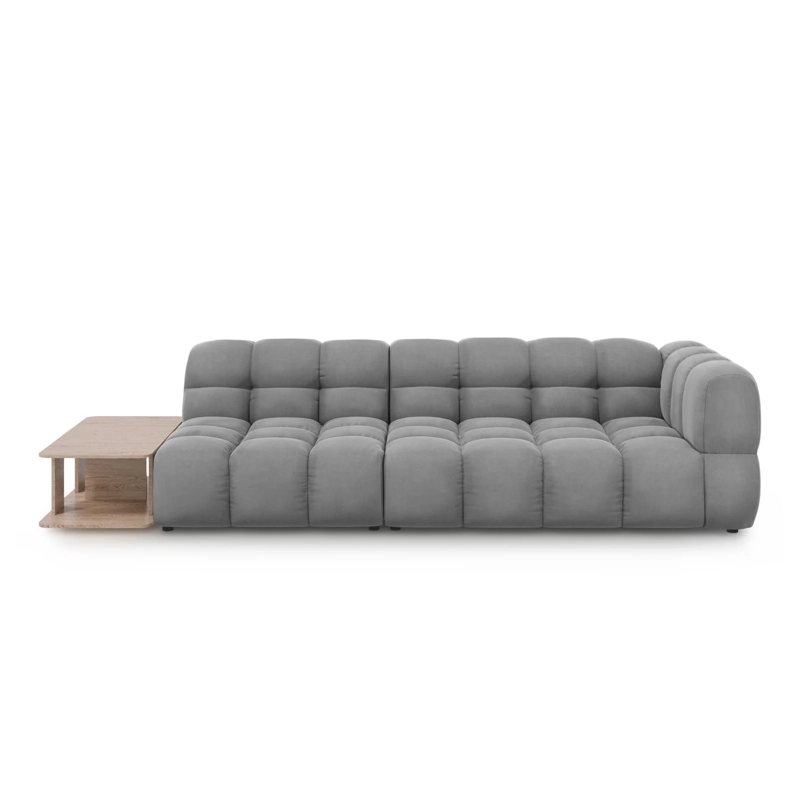 Sky Modulares 4-Sitzer Sofa, Linke Seite, aus Samt, 297x102 cm