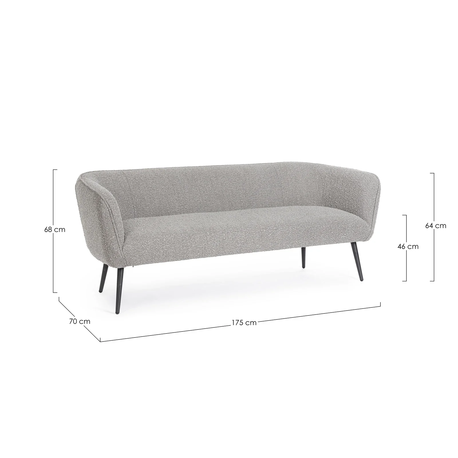 Sofa 3-Sitzer Avril Grau Bouclé - Image 4
