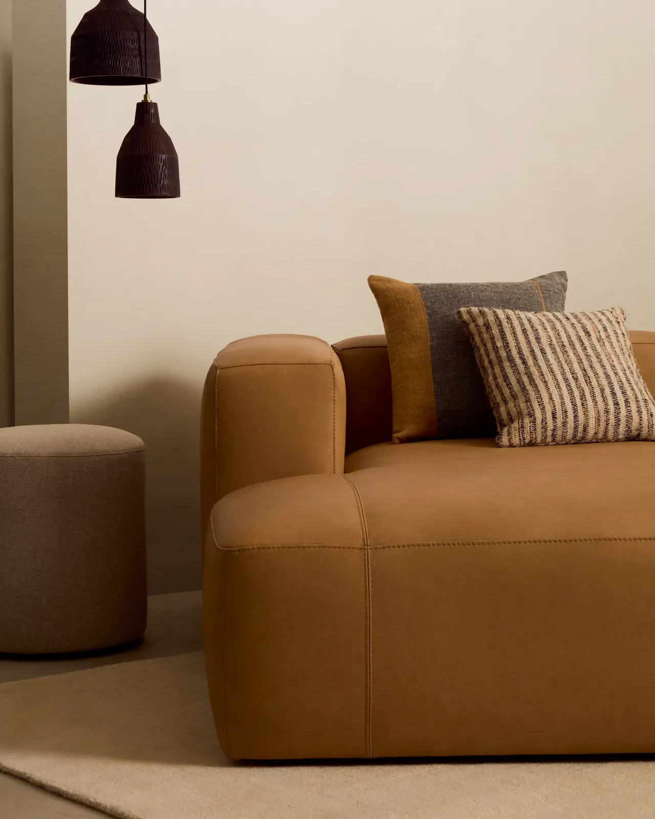 Sofa Blok aus braunem Leder 2-Sitzer 210 cm - Image 2