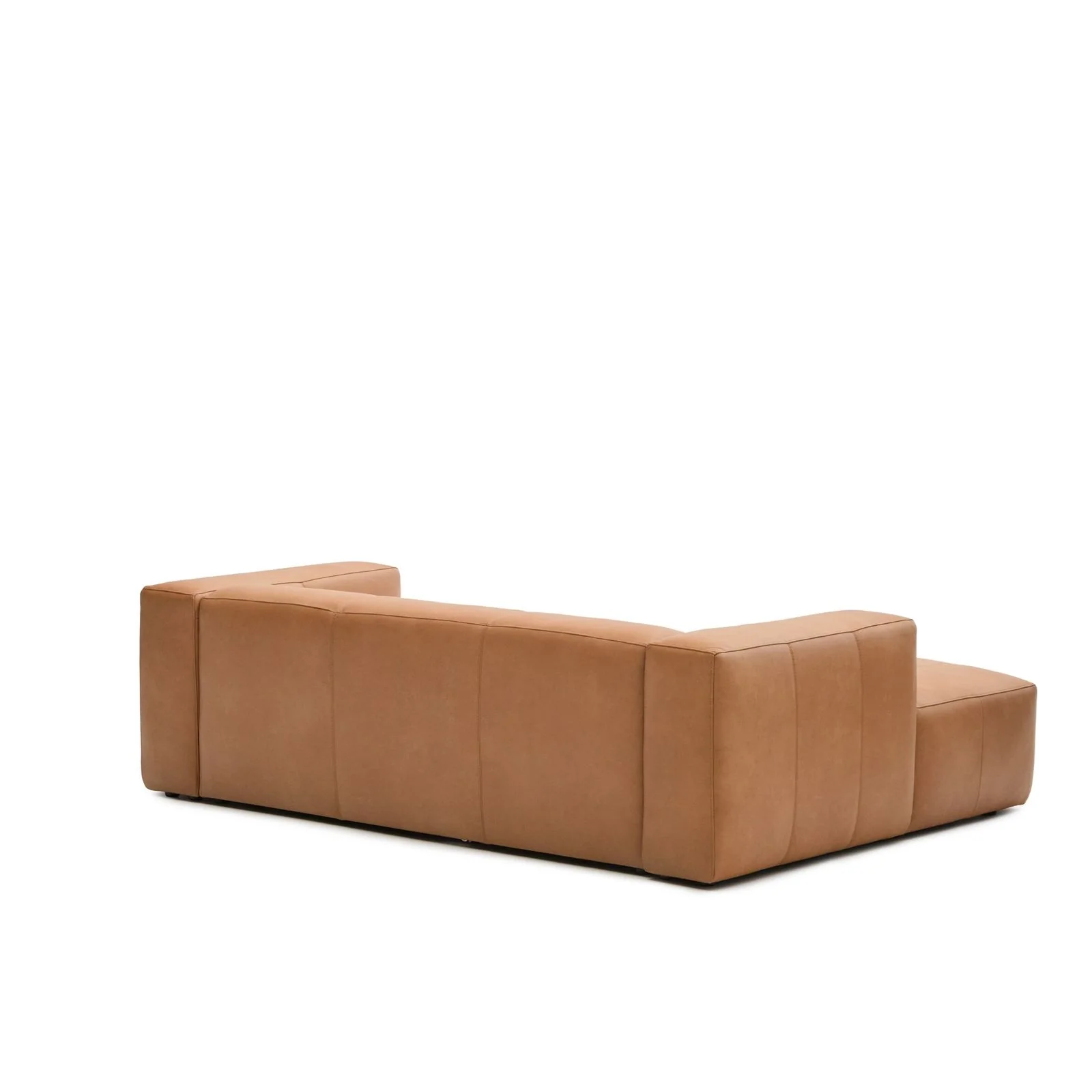 Sofa Blok aus braunem Leder 2-Sitzer Chaiselongue links 240 cm - Image 10