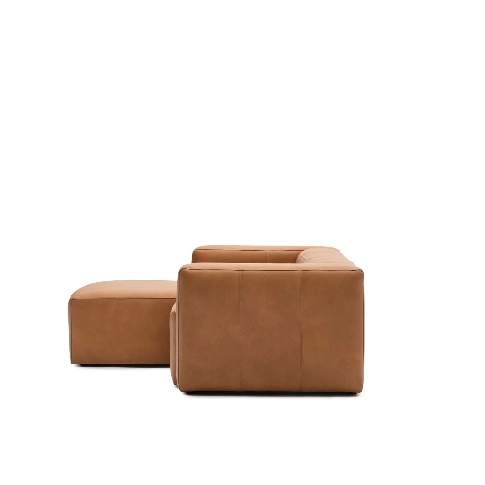 Sofa Blok aus braunem Leder 2-Sitzer Chaiselongue links 240 cm - Image 8