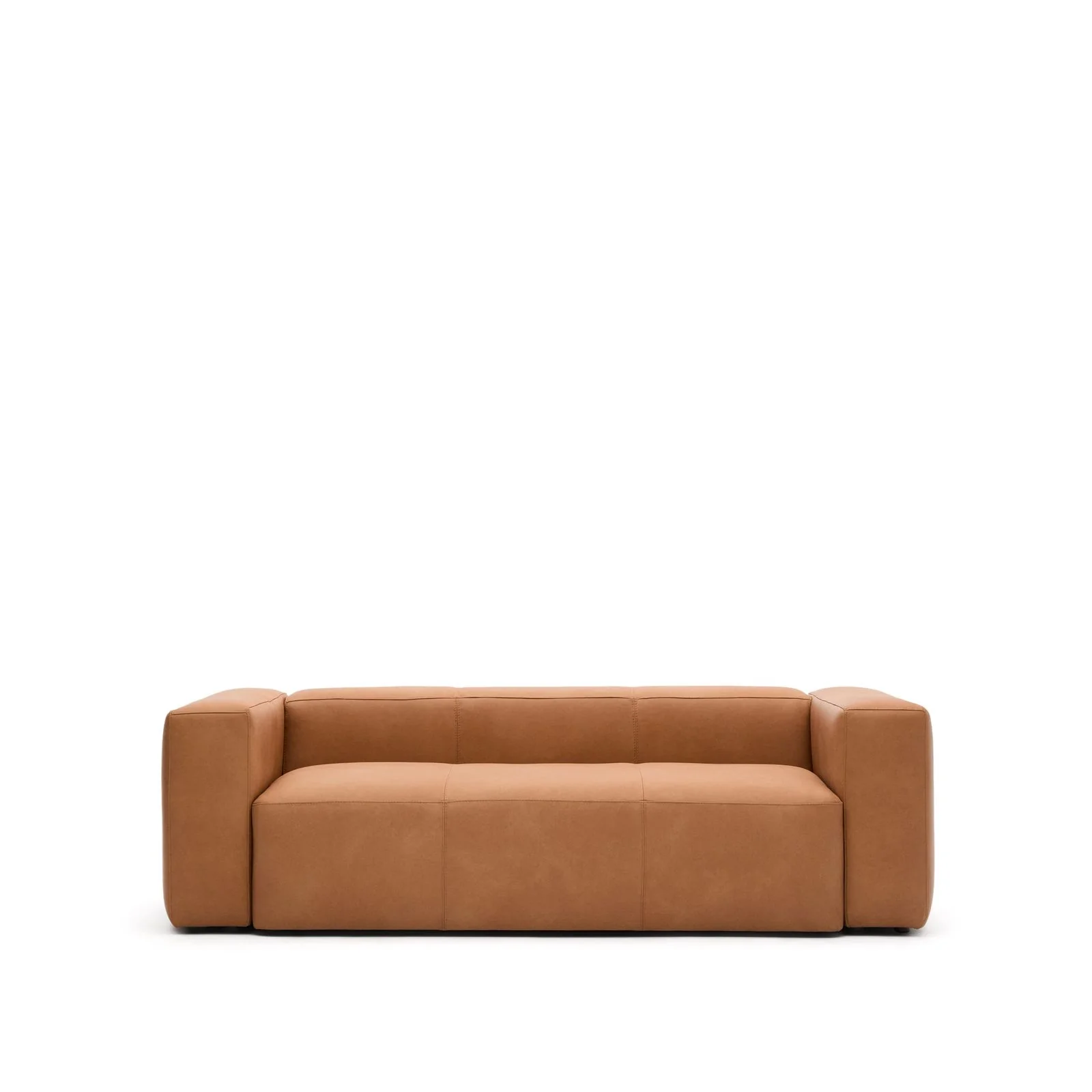 Sofa Blok aus braunem Leder 3-Sitzer 240 cm