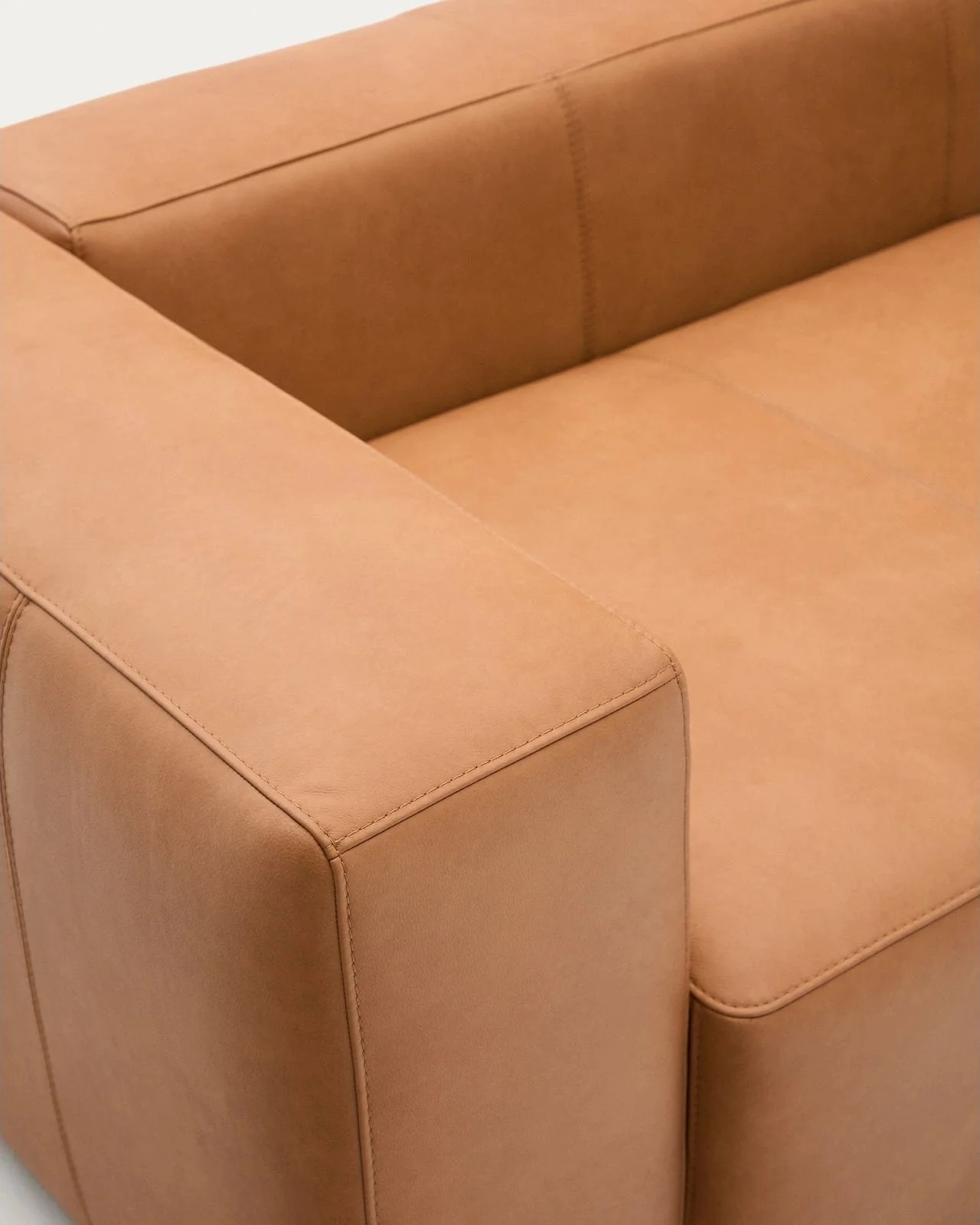 Sofa Blok aus braunem Leder 3-Sitzer 240 cm - Image 4
