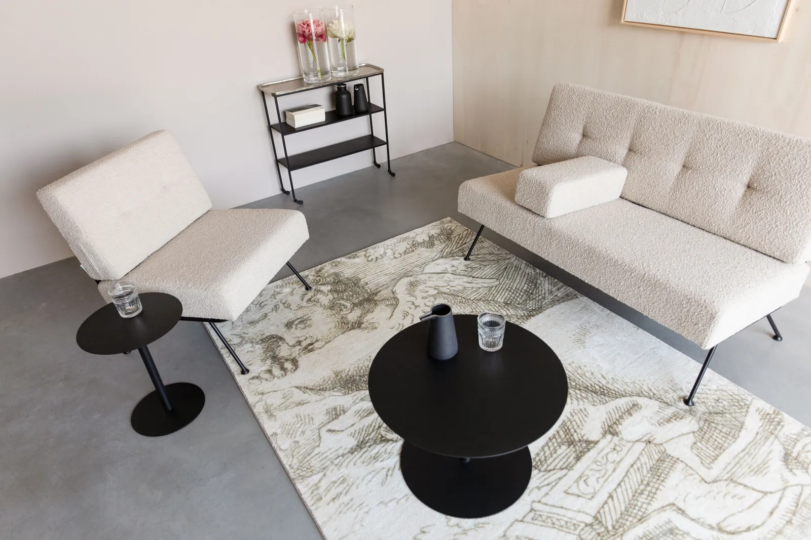 Sofa Bowie aus Stoff in Beige, 135×74×83 cm - Image 2
