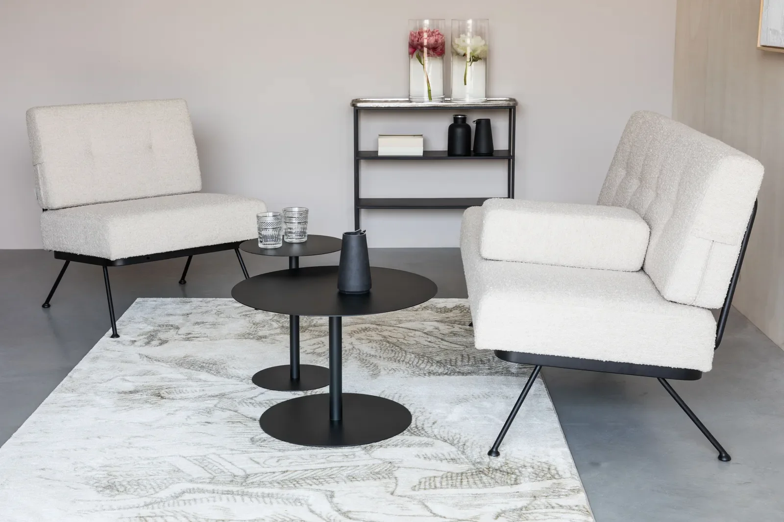 Sofa Bowie aus Stoff in Beige, 135×74×83 cm - Image 3
