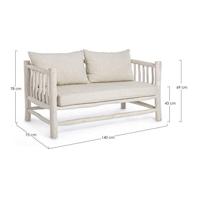 Sofa 2-Sitzer mit Kissen Sahel - Image 2